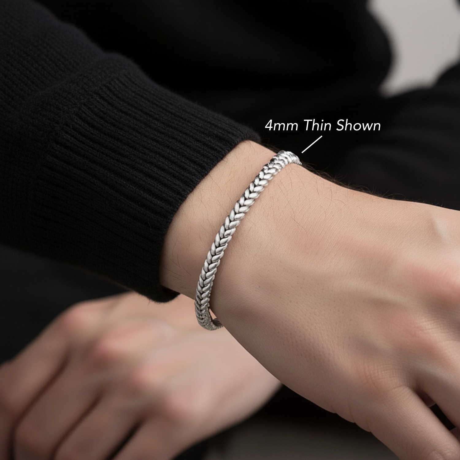 Solid 925 Sterling Silver 2mm 4mm Franco Chain Italian Bracelet 7.5″ 8″