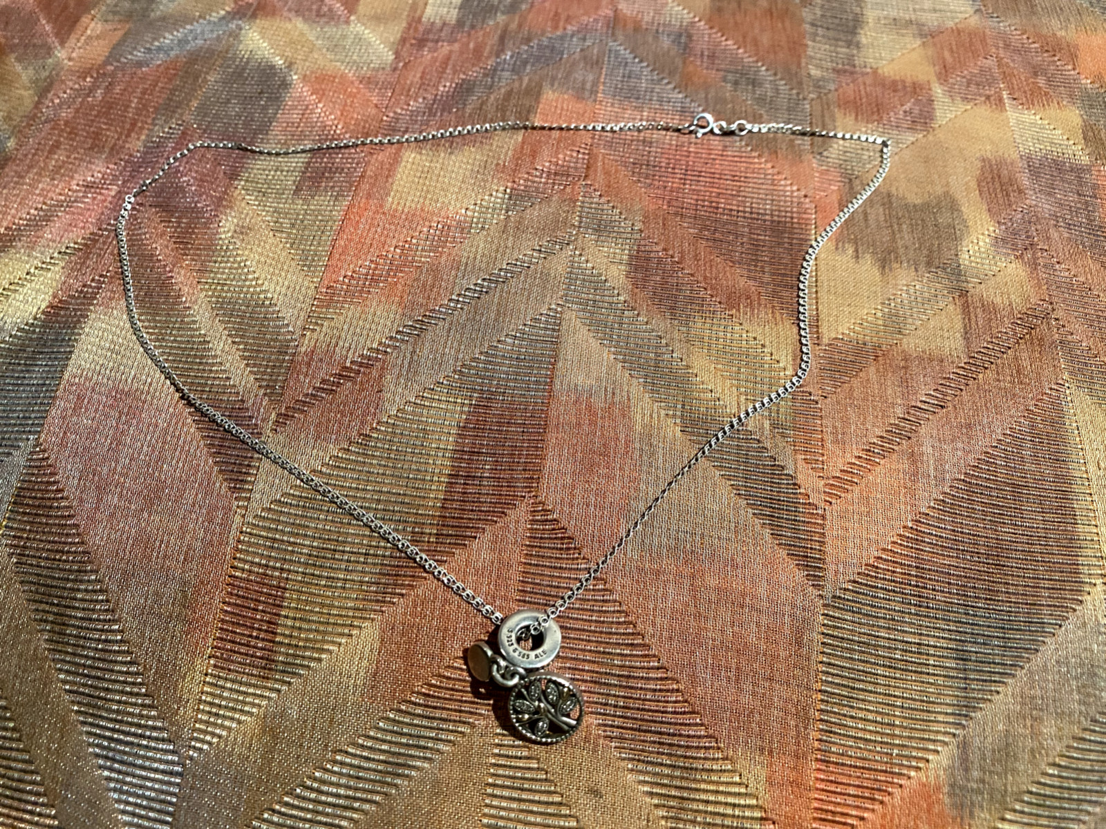 925 SILVER / 585 PENDANT & 925 SILVER CHAIN VINTAGE JEWELLERY HALLMARKED 5.10 GRAMS