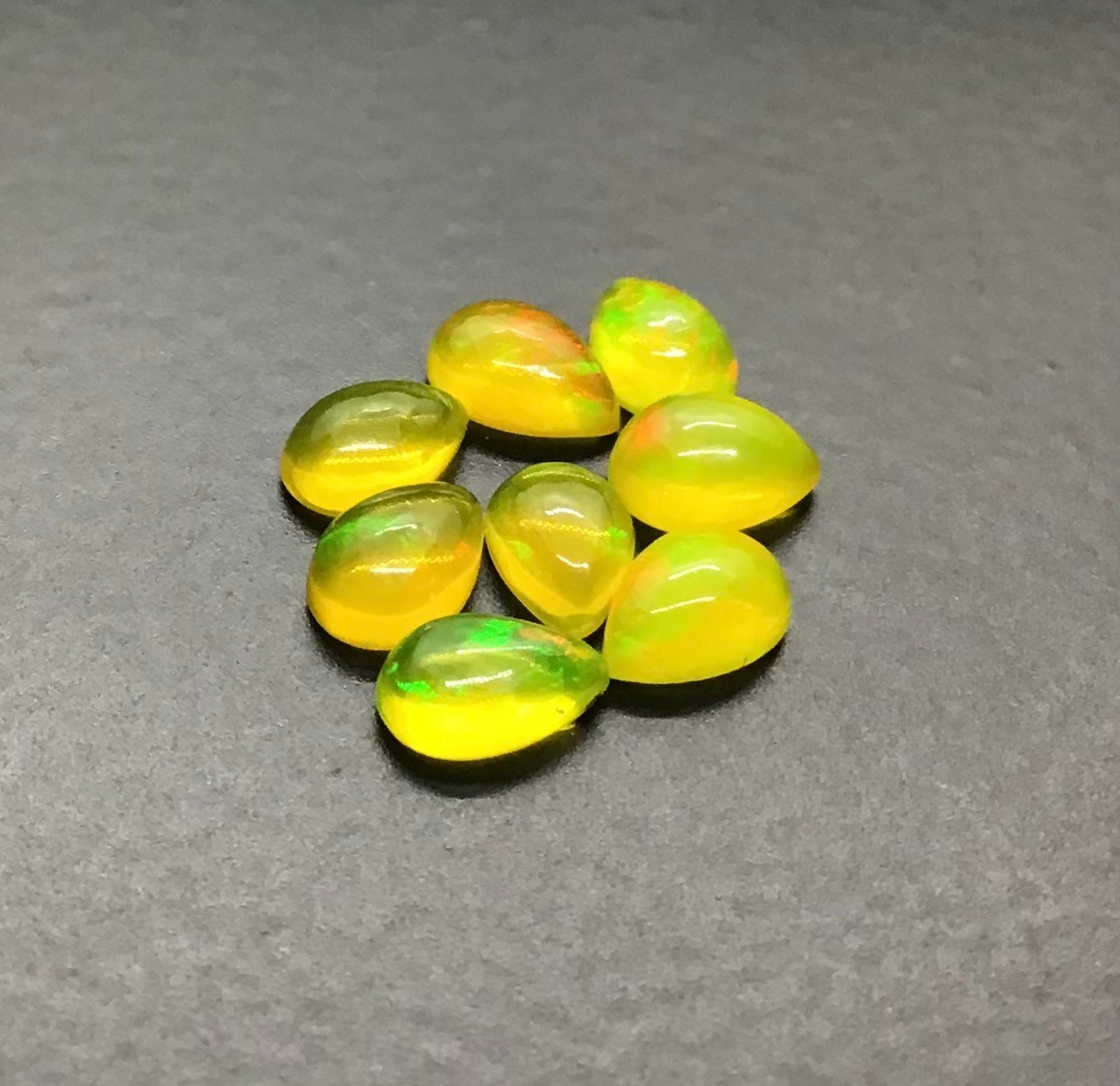 Ethiopian Yellow Opal AAA Natural Pear Flat Back Loose Gemstone For All Jewelry