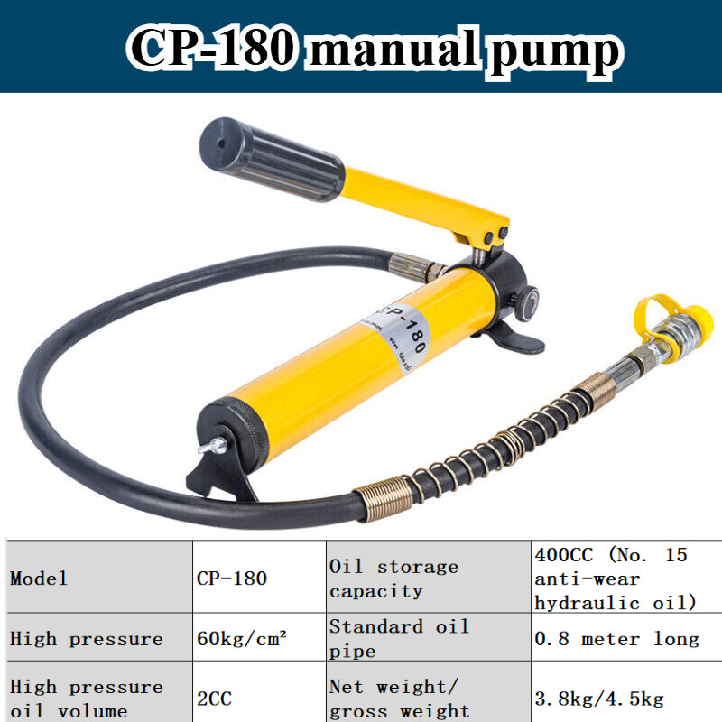 CP-180 60kg/cm ² Portable Hand Manual Operated Hydraulic Pump High Pressure New-