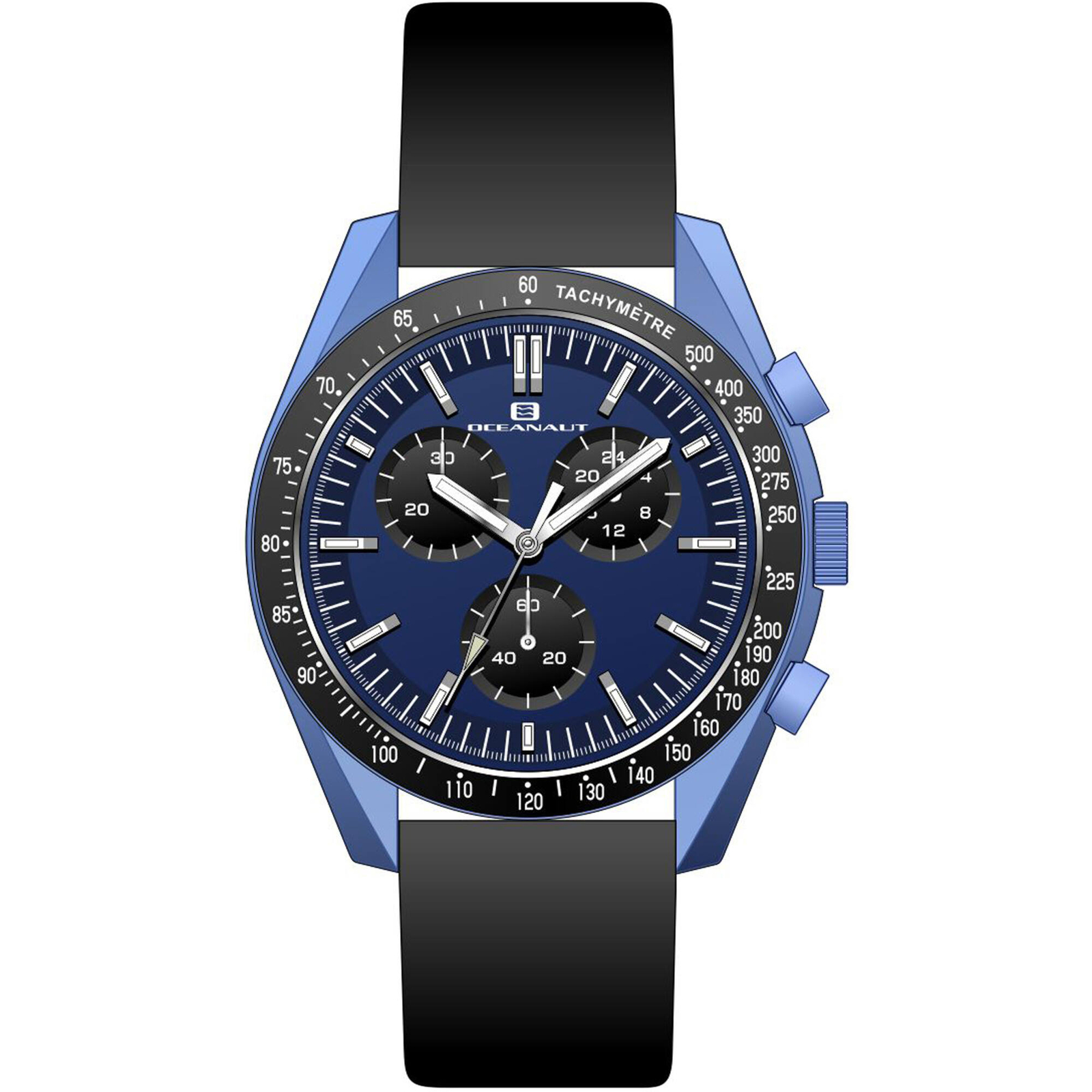 Oceanaut Men’s Watch Orbit Quartz Blue Dial Black Leather Strap OC7583