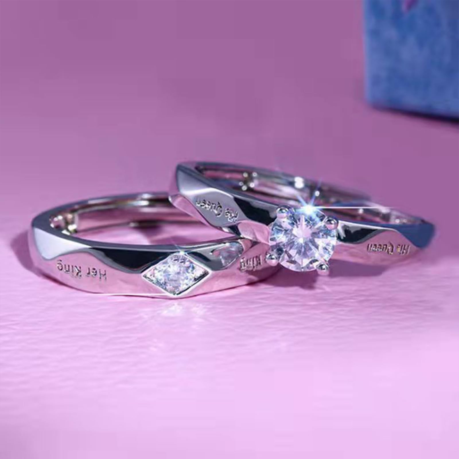 Matching Rings for Couples Promise Rings for Him & Her Engagement Wedding Rin…