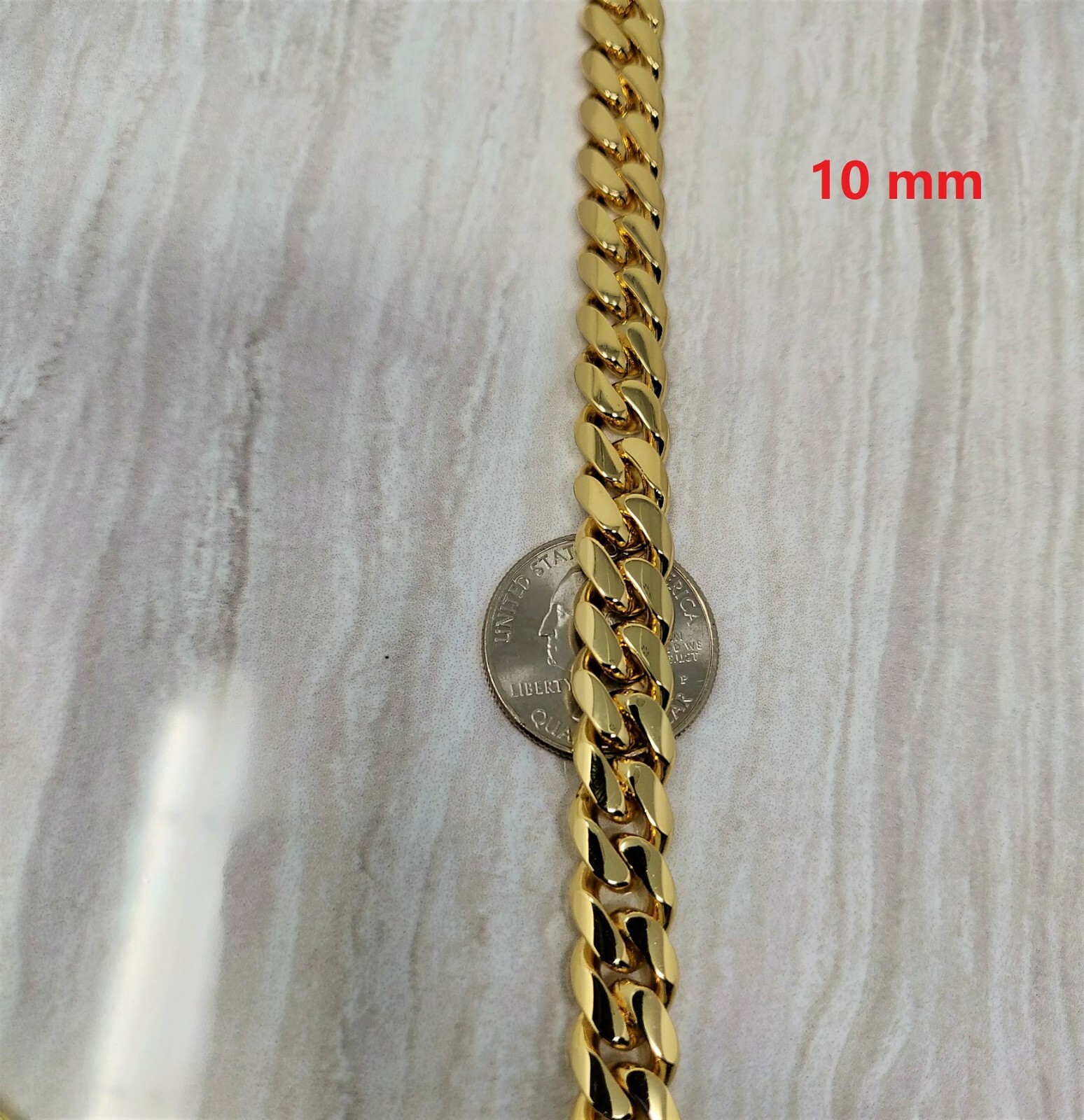 COMBO SET Mens Miami Cuban Link Bracelet & Necklace Gold Plated Stainless Steel