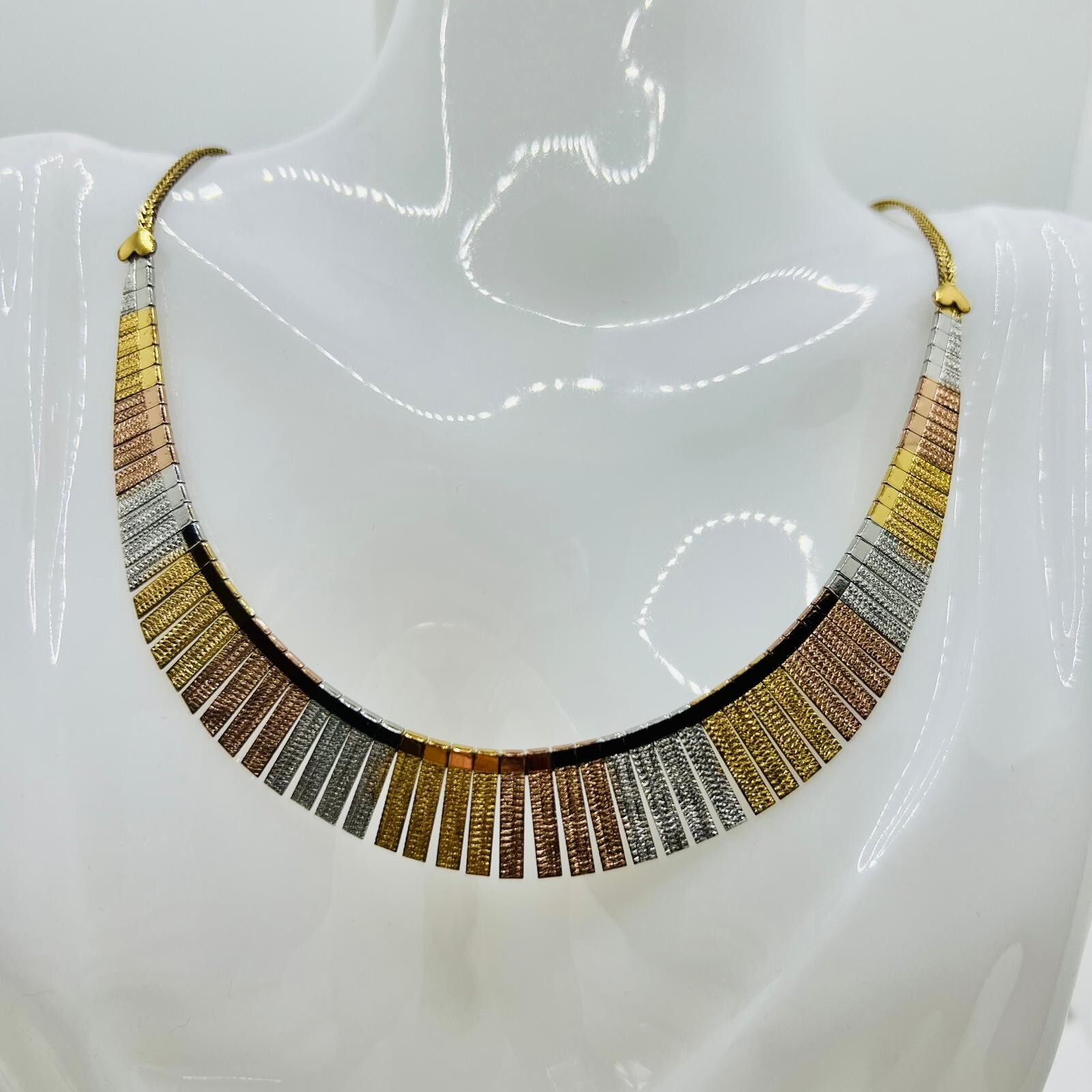 Vintage Cleopatra Style Necklace 925 Silver Gold Plated Chain Made of 925 Silver