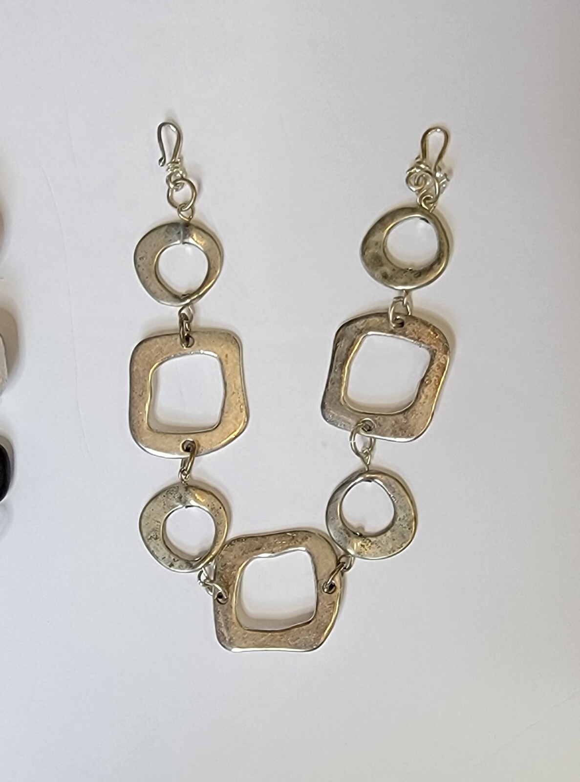 Handmade Interlocking Lot Of 7 Link Necklaces Silver Toned