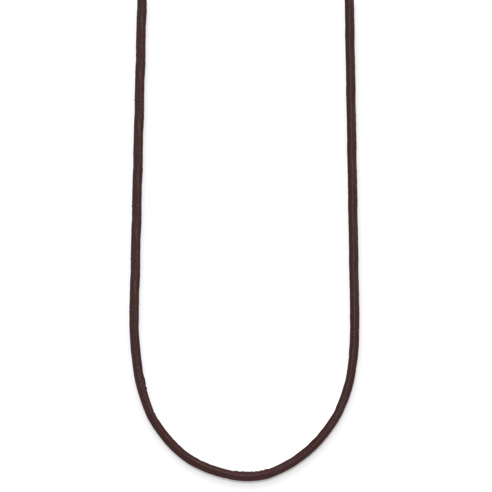 14k Yellow Gold Yellow Clasp 2mm 16 inch Brown Leather Cord Necklace Womens