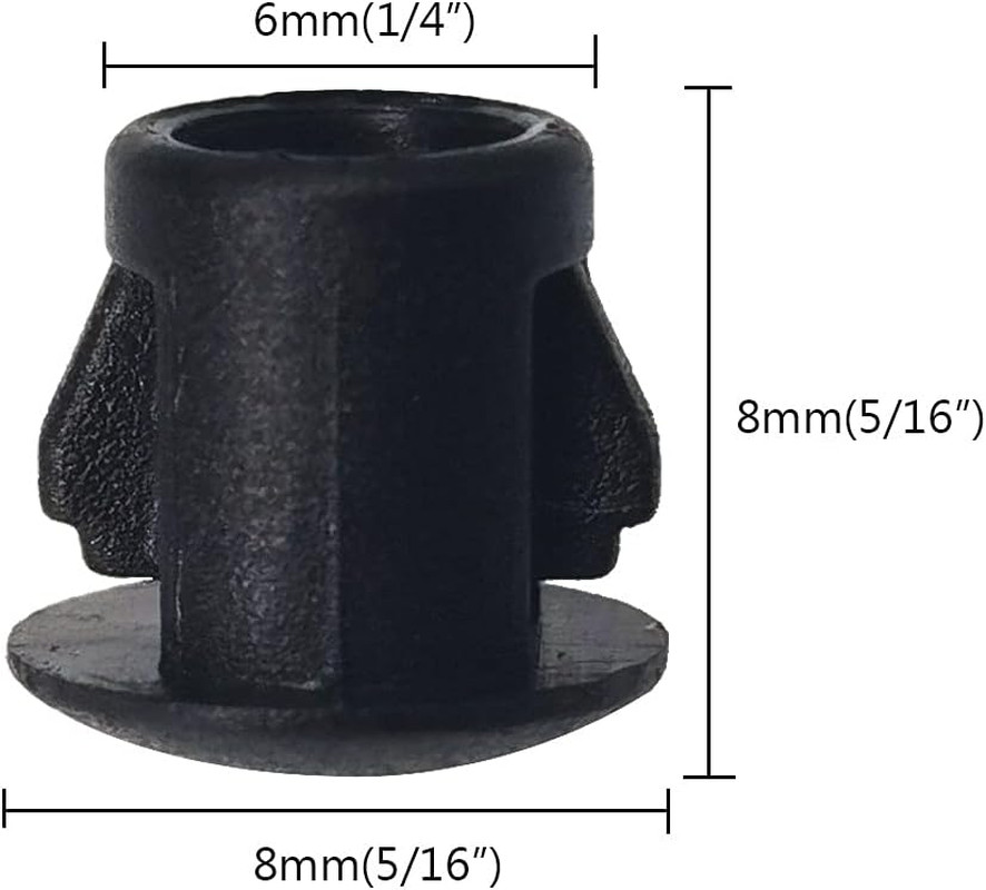 Hole Plugs 1/4″ Plastic Flush Type Hole Plugs for 5.5-6Mm Hole Snap 100 Pack