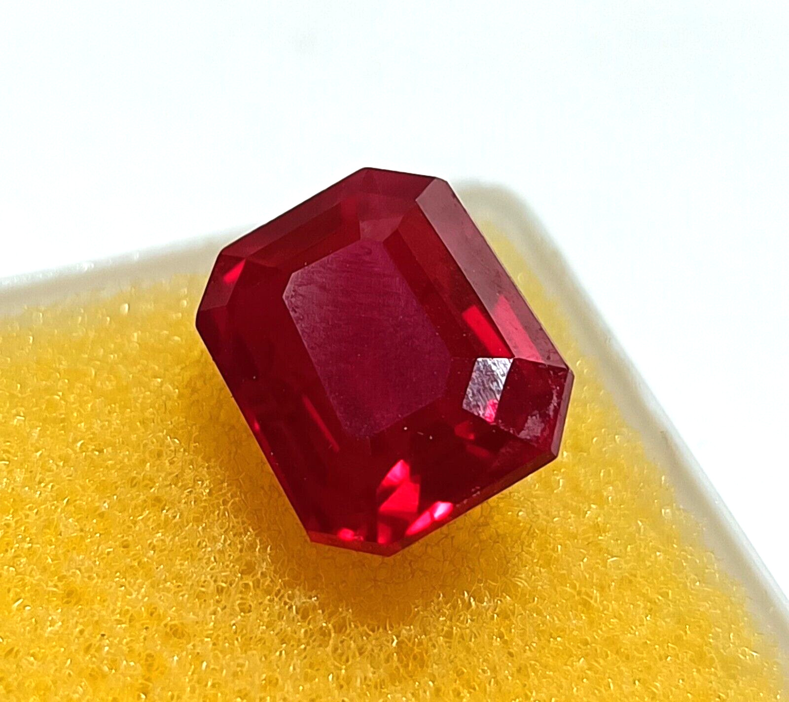 Natural Mozambique Mine Blood Red Ruby 9.00 Ct Emerald Cut Loose Gemstone