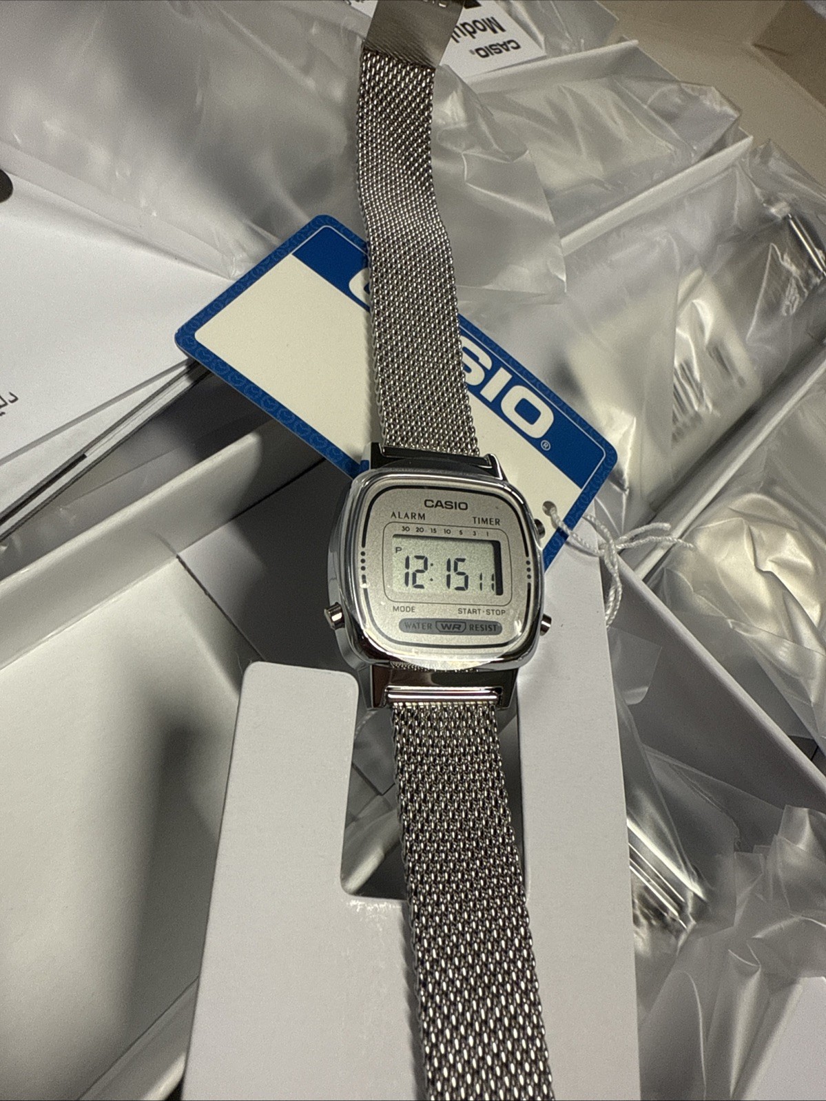 Womens Watch CASIO LA670WEM-7D Stainless Steel Mesh Gray