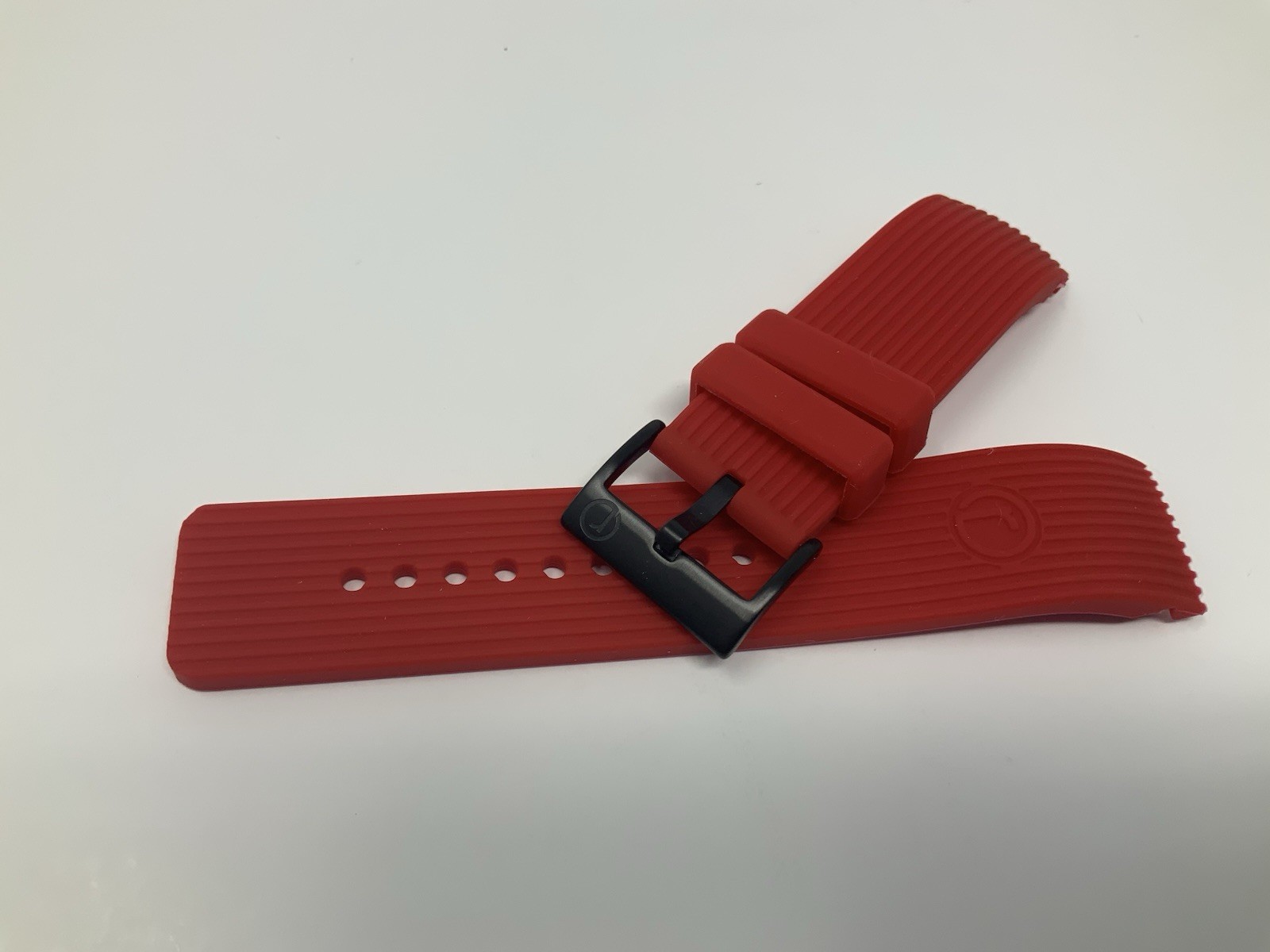 Redline Watch Red Rubber Strap Band With Black Buckle 23mm