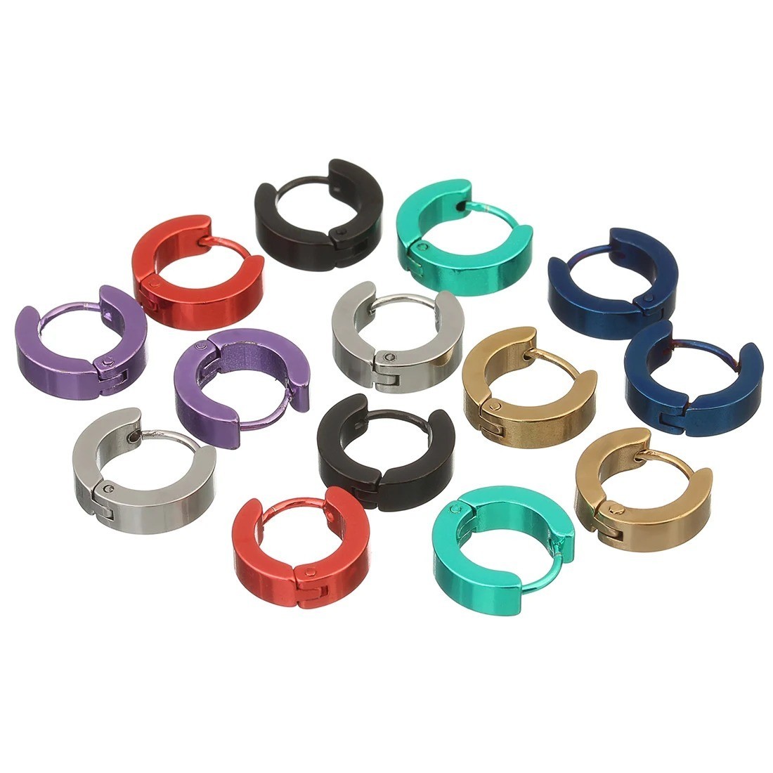 1 Pair Men Women Stainless Steel Hoop Earrings Small Hoop Huggie Ear Piercings