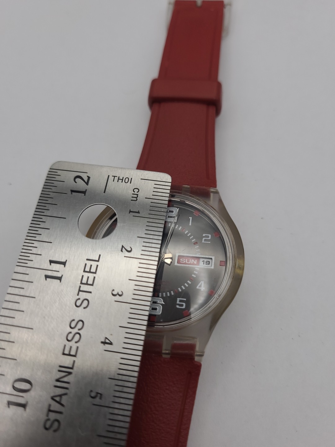 Vintage Swatch Analog Quartz Mens Watch “Ruby Touch” New Battery Working