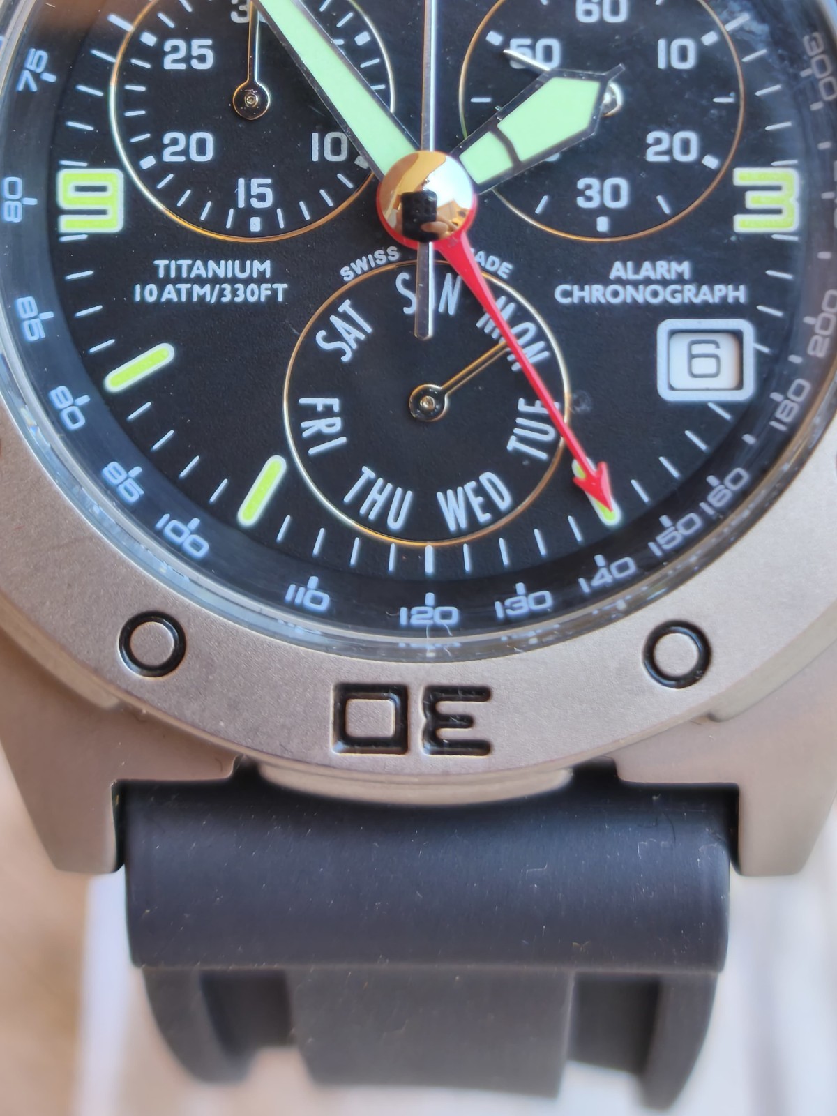 Time Force Titanium Alarm Chronograph 6811 Swiss Quartz Watch