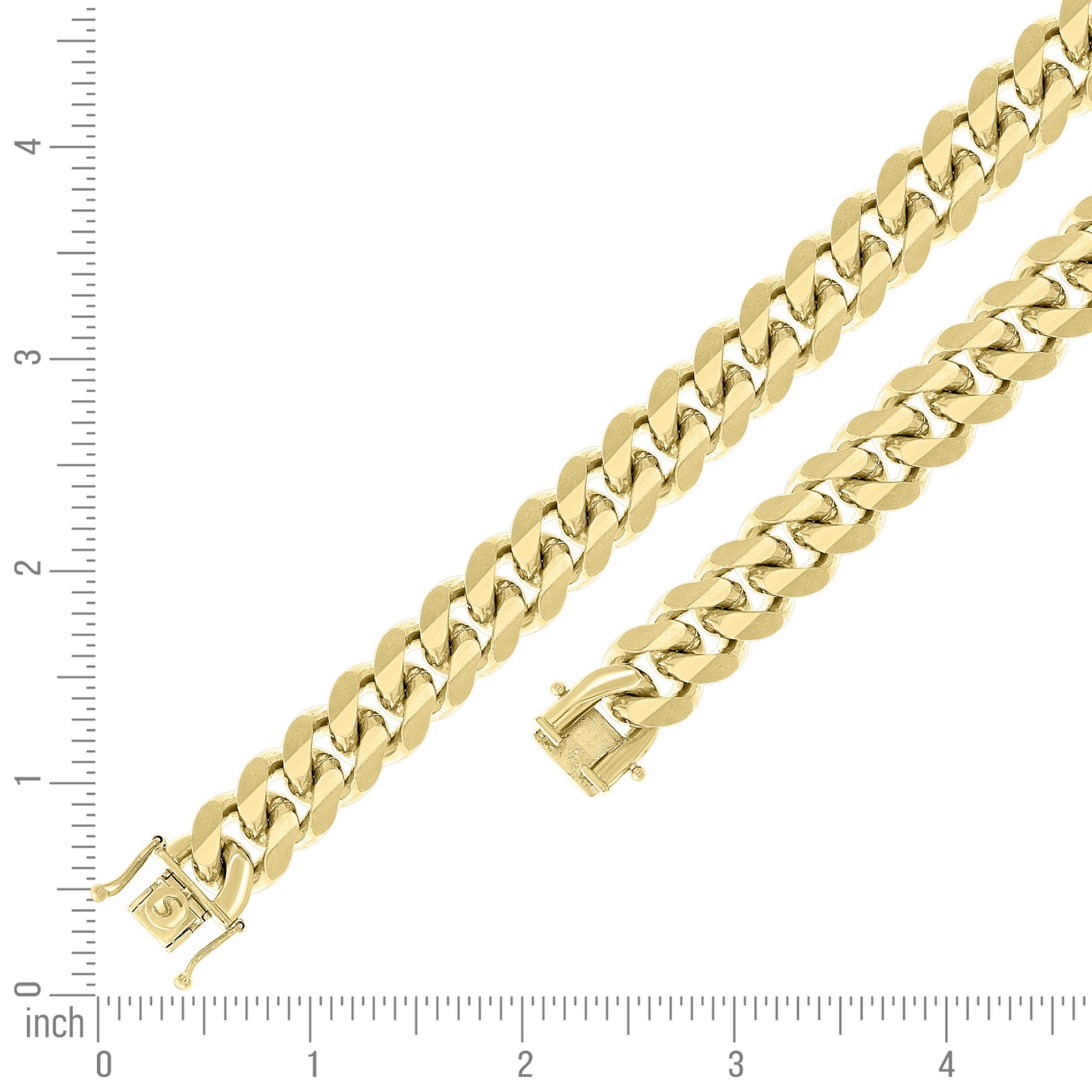 Sterling Silver Yellow Gold Plated 14.5mm Solid Miami Cuban Chain | 20″ to 26″