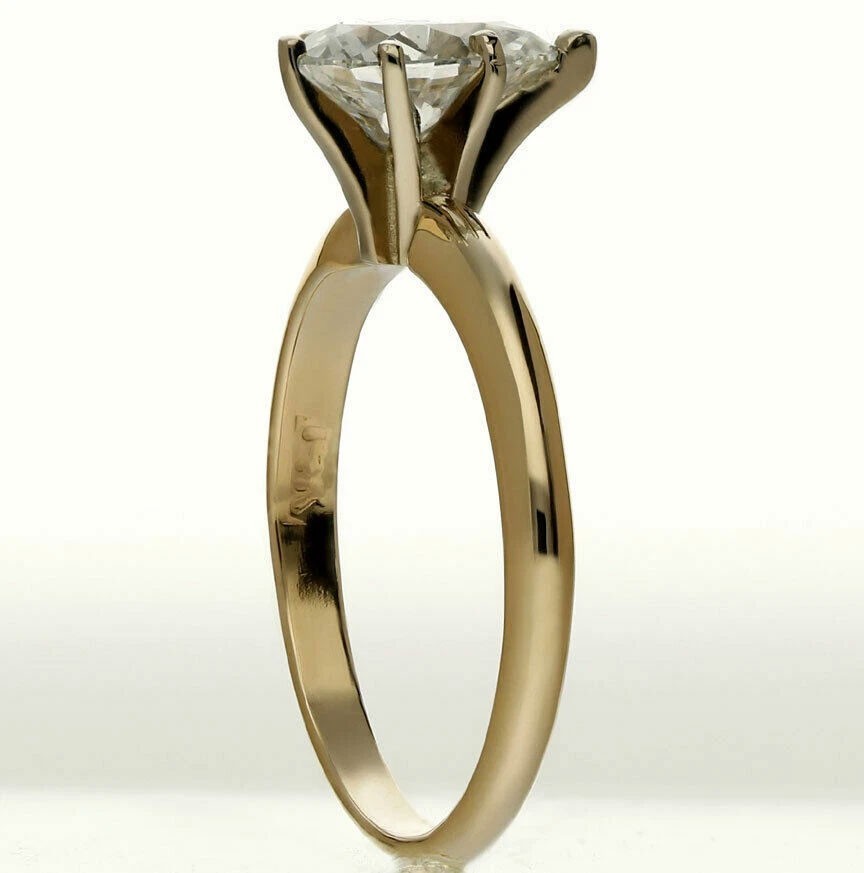New Natural Pear Diamond Solitaire Engagement Ring 1.06CT 14K YG Size 6