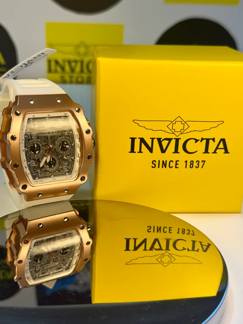 Invicta Racing 69702 -Rose Gold All Day Nitro Gen- 43mm White Dial Chrono Watch