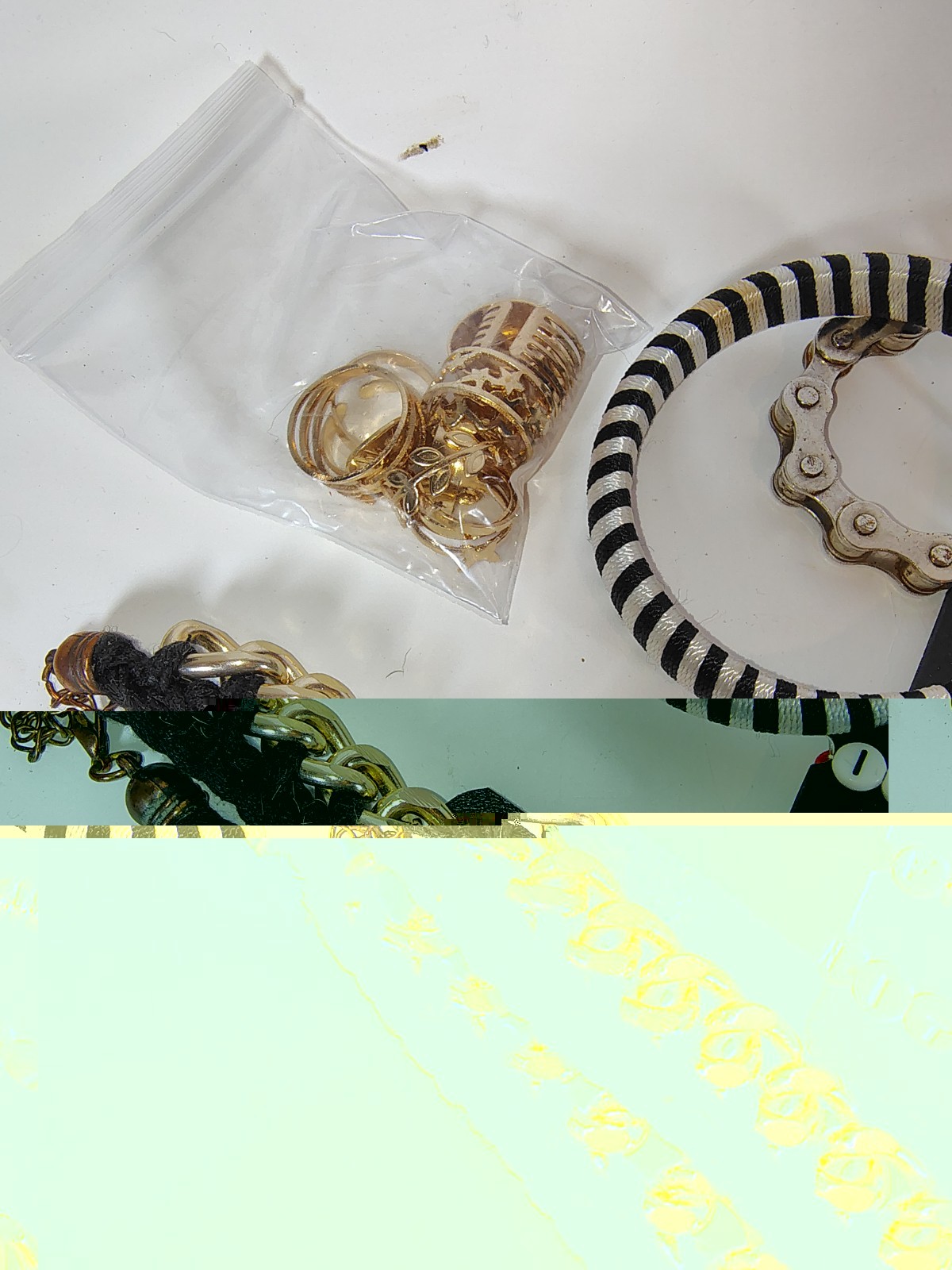 Anime Gothic Jewelry Lot 34 Pc Bracelets Necklaces Rings Ear Wrap Buttons Emo