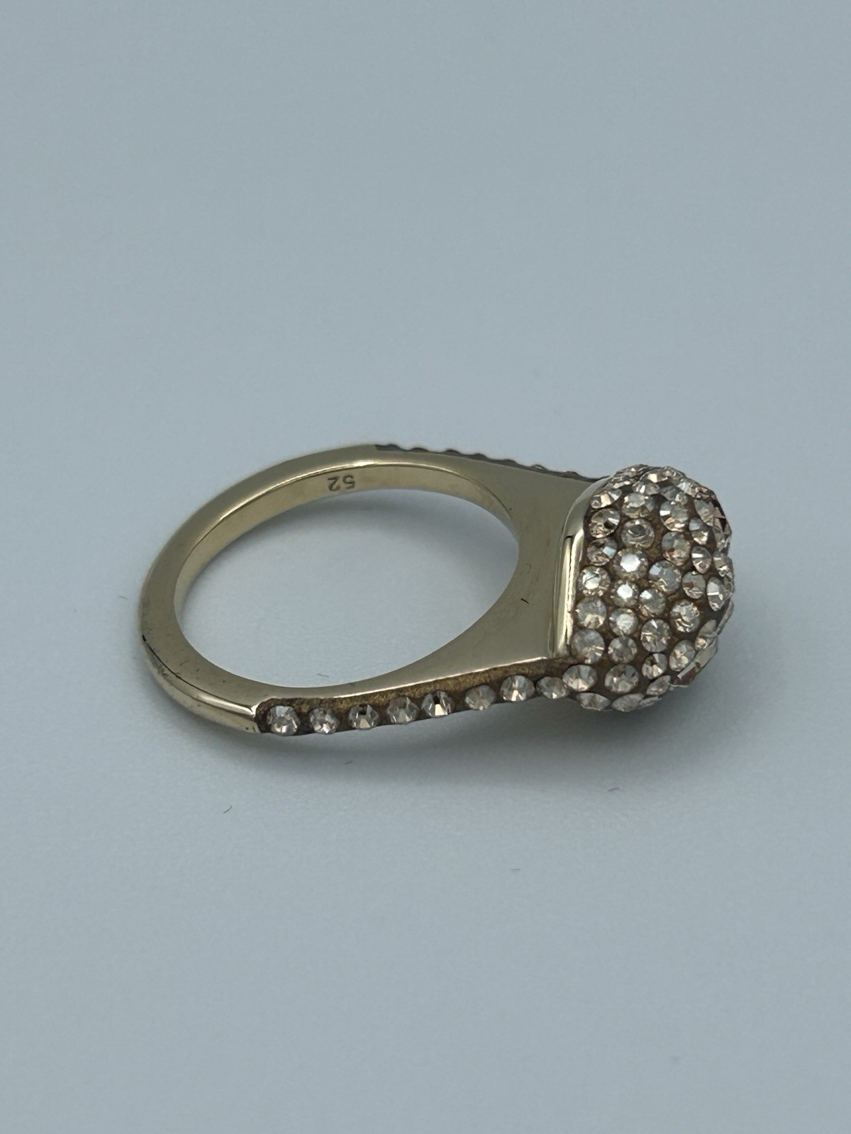 Atelier Swarovski Core Collection Moselle Stacking Gold Plated Dome Ring Sz 52/6