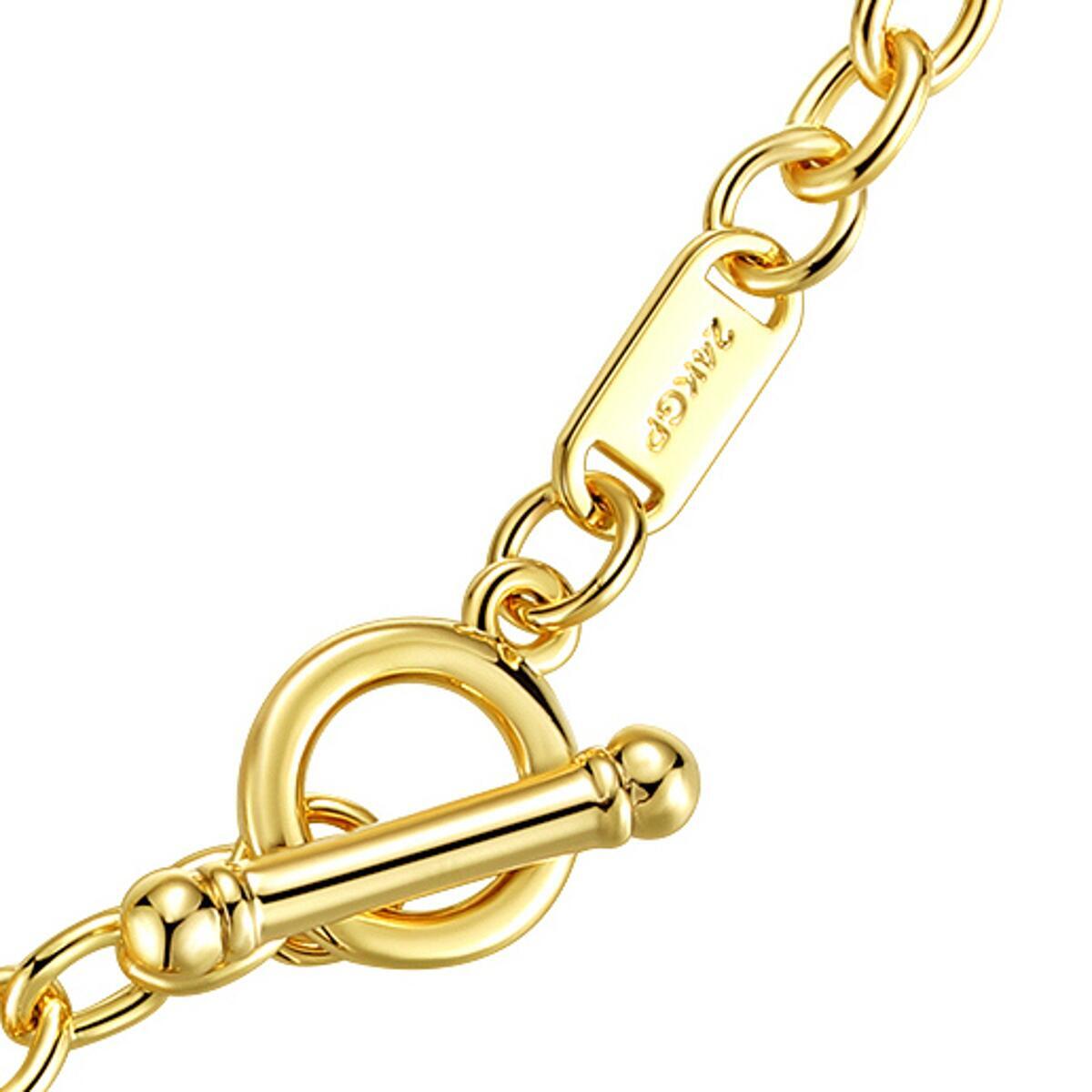 Damen Kette Herz Anhänger “My Love” 24 Karat Gold vergoldet K6052DL DJADEE