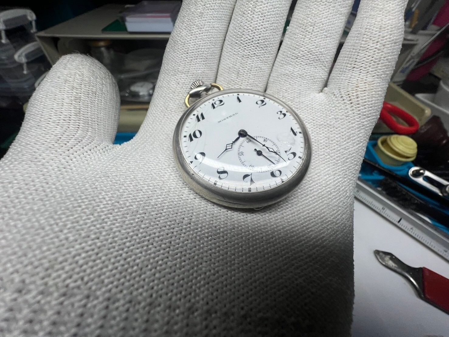 Mistral pocket watch silver 0.900 case 41.2 mm need service