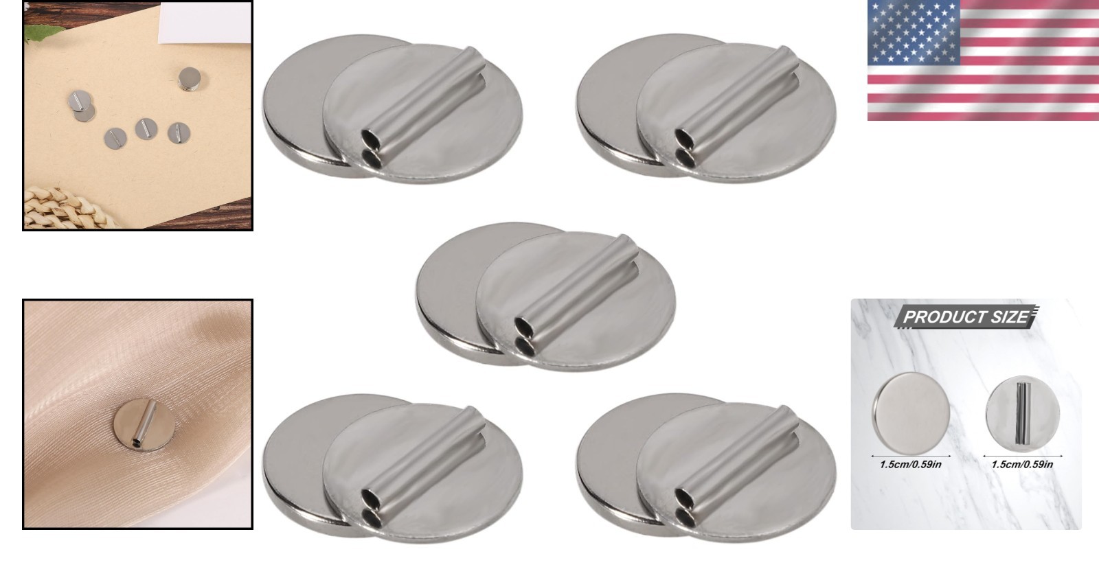 Versatile 5pcs Magnetic Brooch Converter Set – Ideal for Thin Fabrics and More