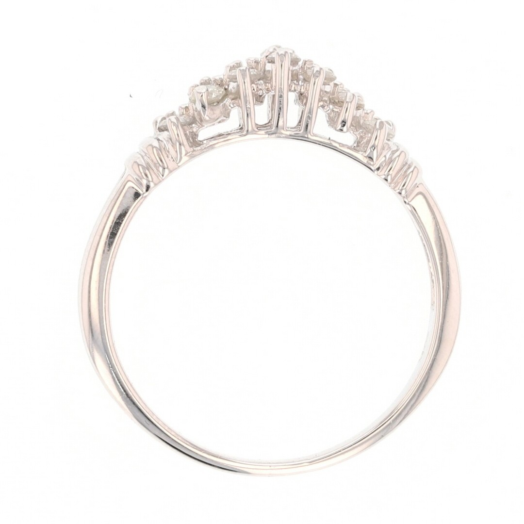 .38ctw Round Diamond Double Row Pyramid Ribbed Band Ring 10k White Gold Size 9