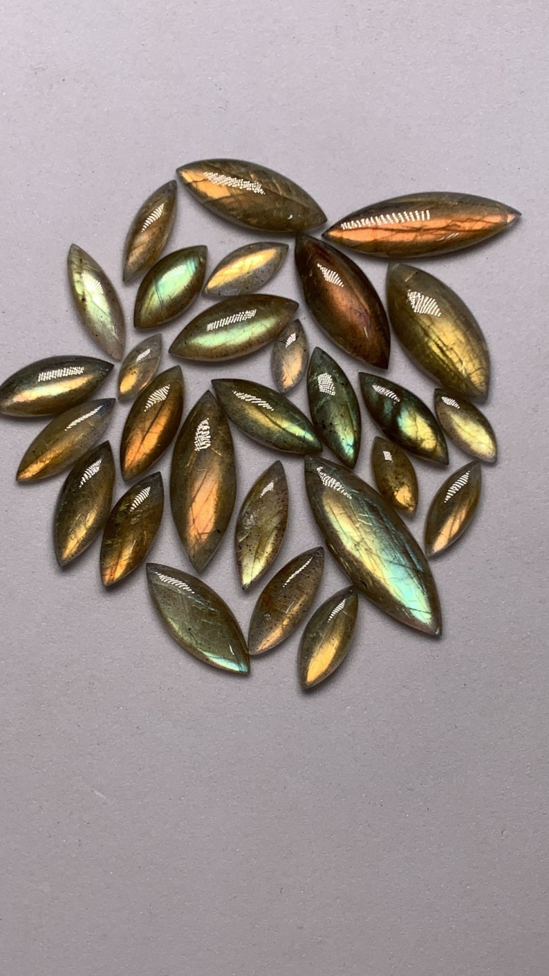 AAAA Quality Labradorite Marquise Shape Multi Flashy Fair Cabochon 4X10-10X30 MM