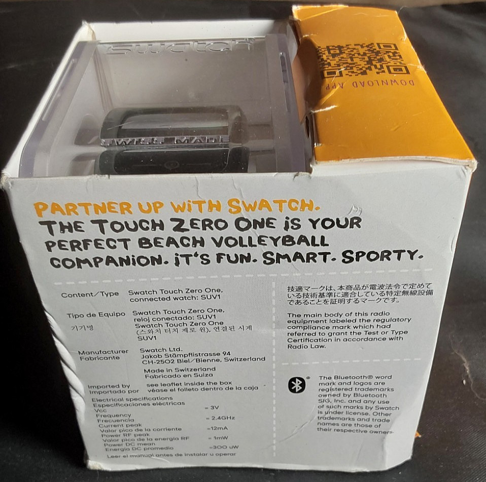 Swatch Touch Digital Watch w/Original & Papers Box-Tan/Grey Strap-UNTESTED!!!!