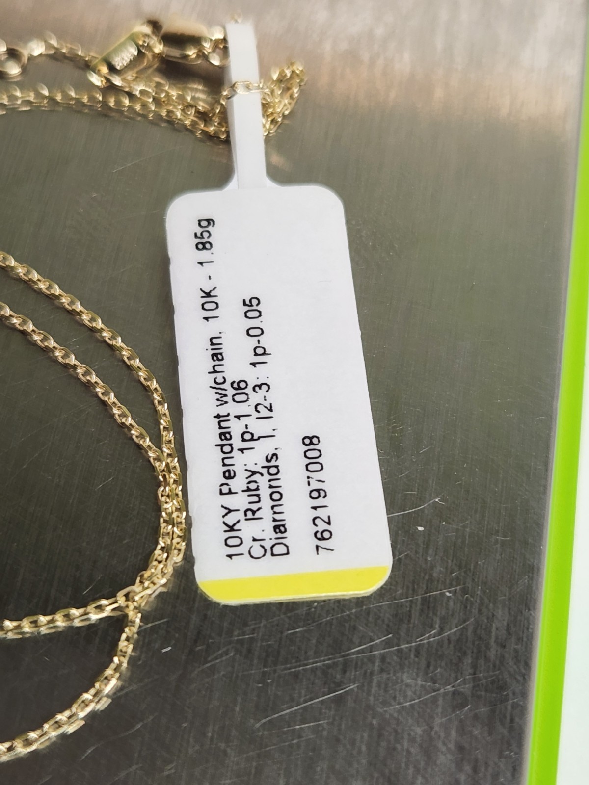Kay Jewelers Ruby & Diamond Necklace Solid 10K Yellow Gold 2 grams Retail $479