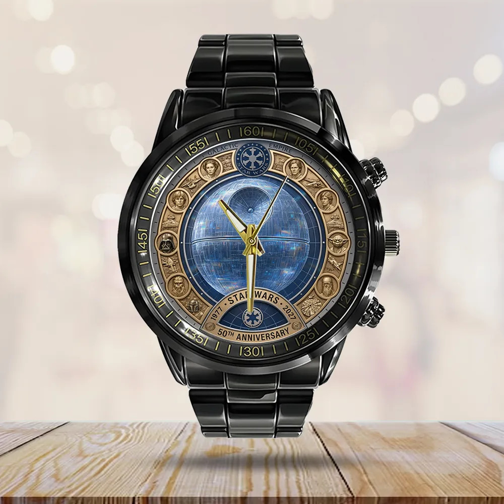 Star Wars 50th Anniversary Black Stainless Steel Watch