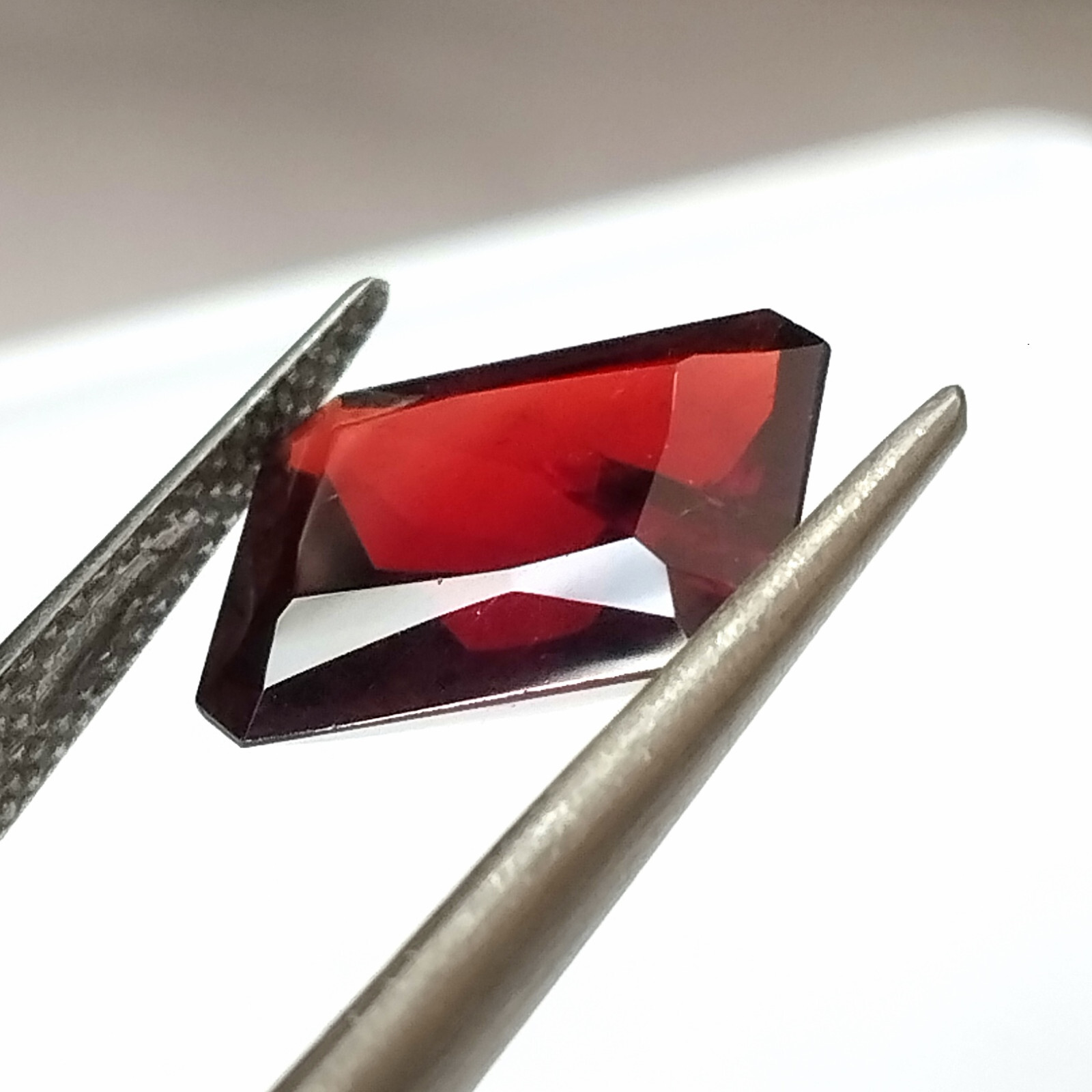 Red Garnet Emerald Cut 12X10 mm Faceted Princess Cut Natural Untreated Gemstone