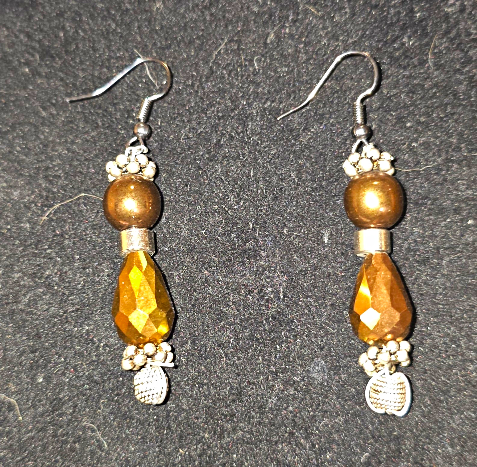 Gold/Silver Tone Teardrop Dangle/Drop Hook Earrings Gold Crystal Beaded Bohemian