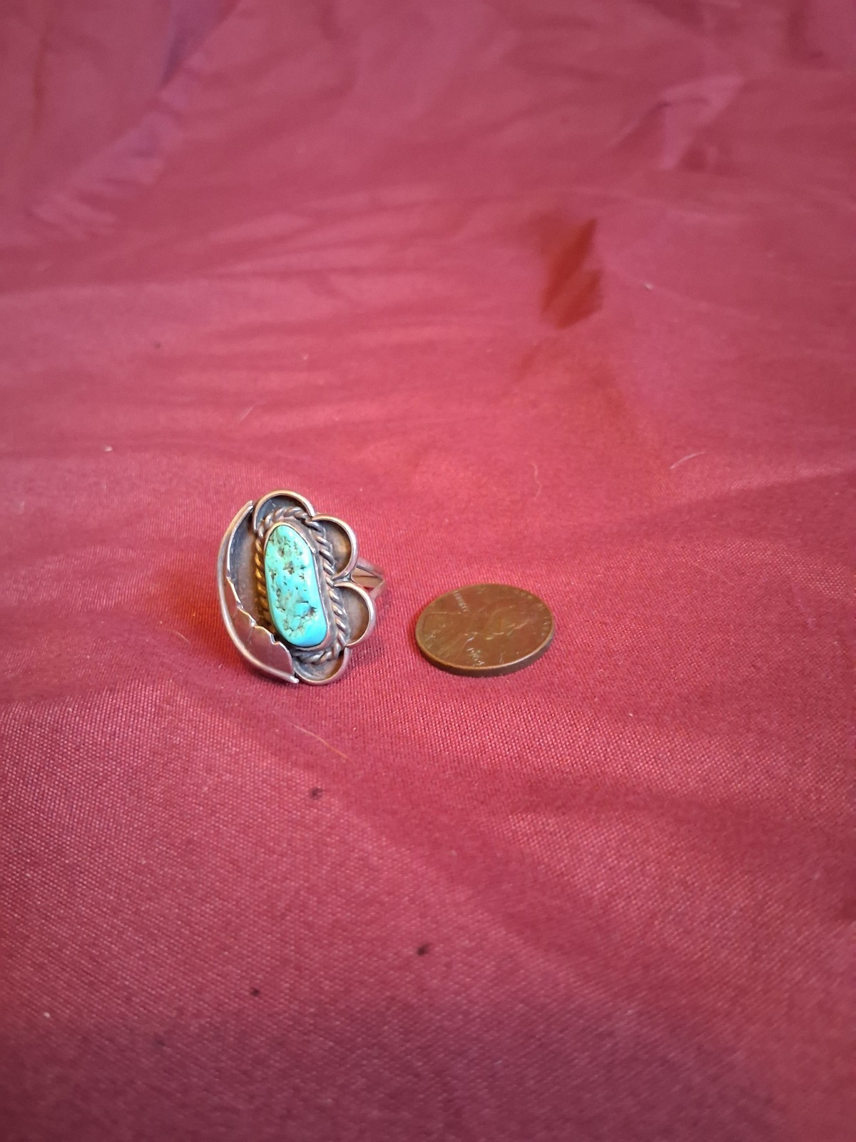 Vintage Native American Old Pawn Fleather Ring Size 7.5 Unsigned