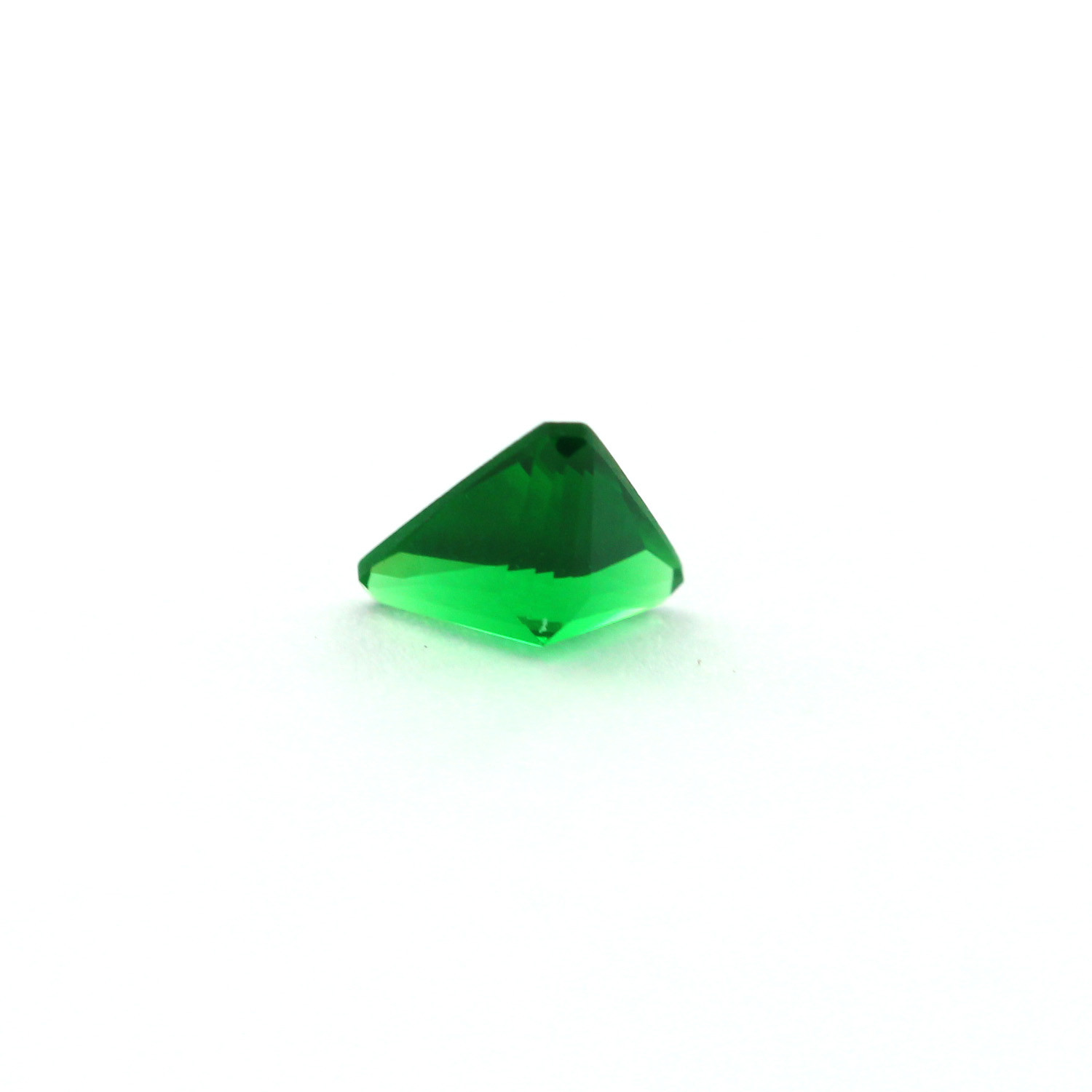 Loose Triangle Cut Emerald CZ Stone Single Green Cubic Zirconia May Birthstone