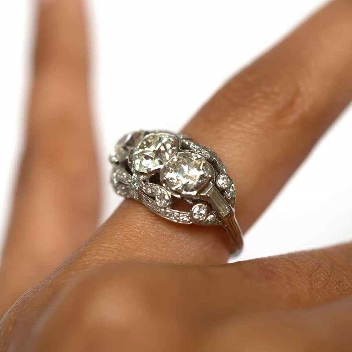 2.50Ct White Round Cut AAAAA CZ Vintage Style Wedding Ring 925 Sterling Silver