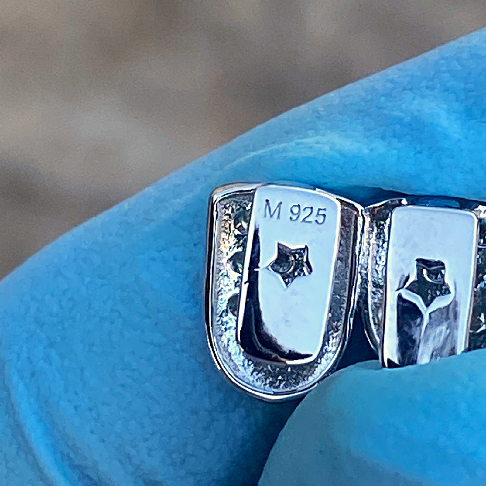 Real 925 Sterling Silver Teeth Grillz Moissanite Micro Pave Iced Flooded Out