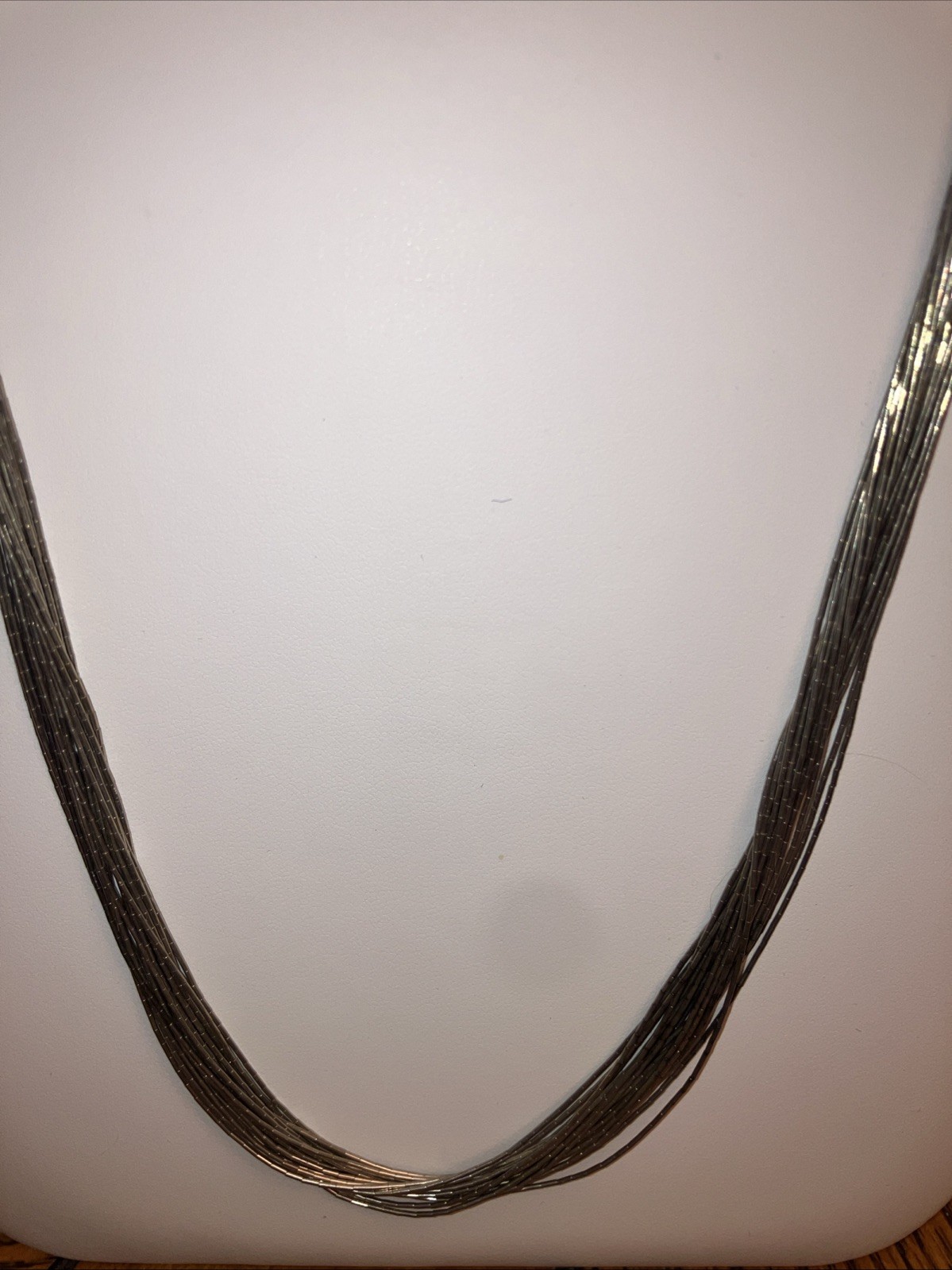 Liquid Sterling Silver 20 Strand 30” Curved Cones Cap Hook & Eye Clasp 31 Grams