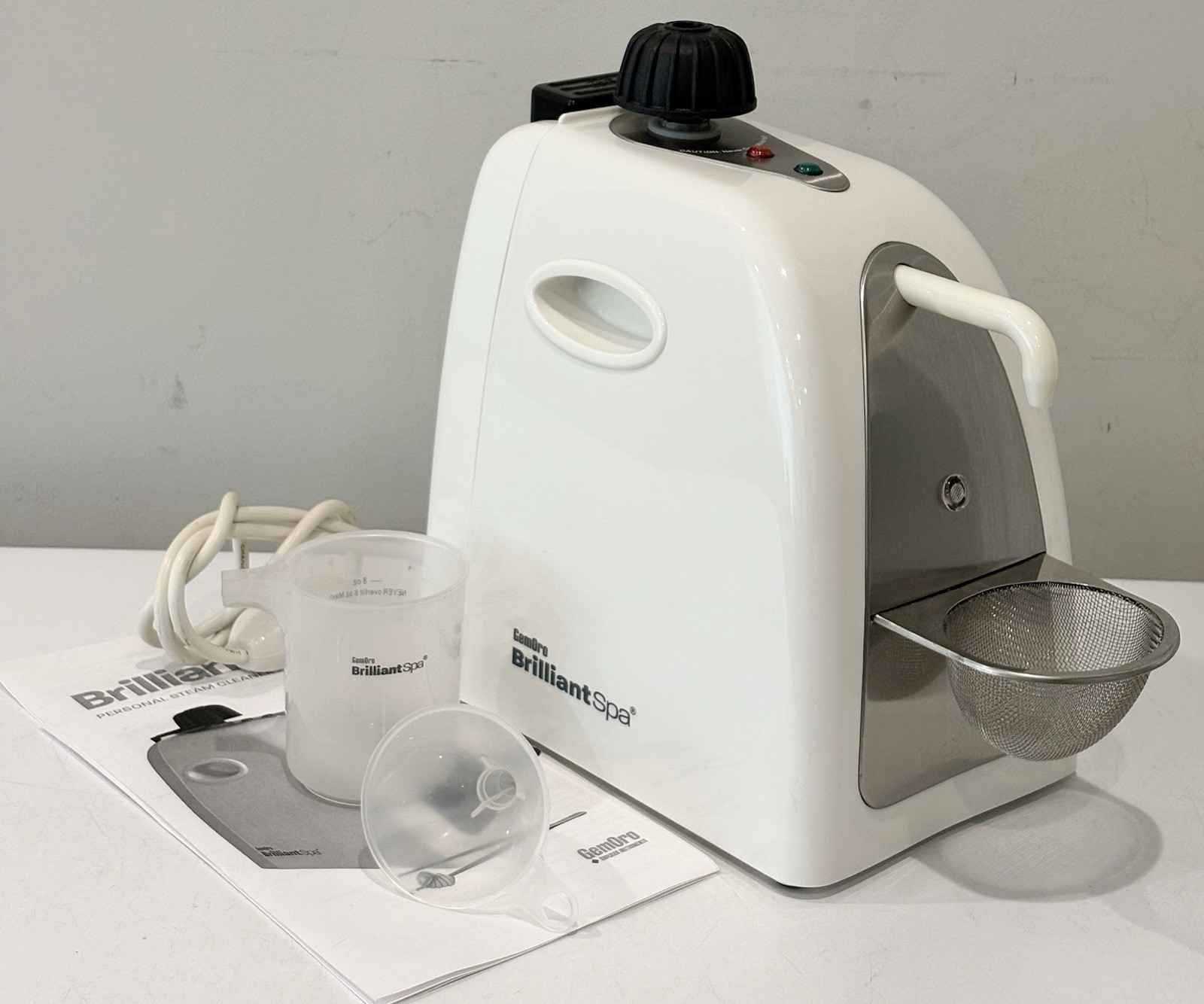 GemOro Brilliant Spa Jewelry Steam Cleaner W/ Strainer Basket, Funnel, Cup