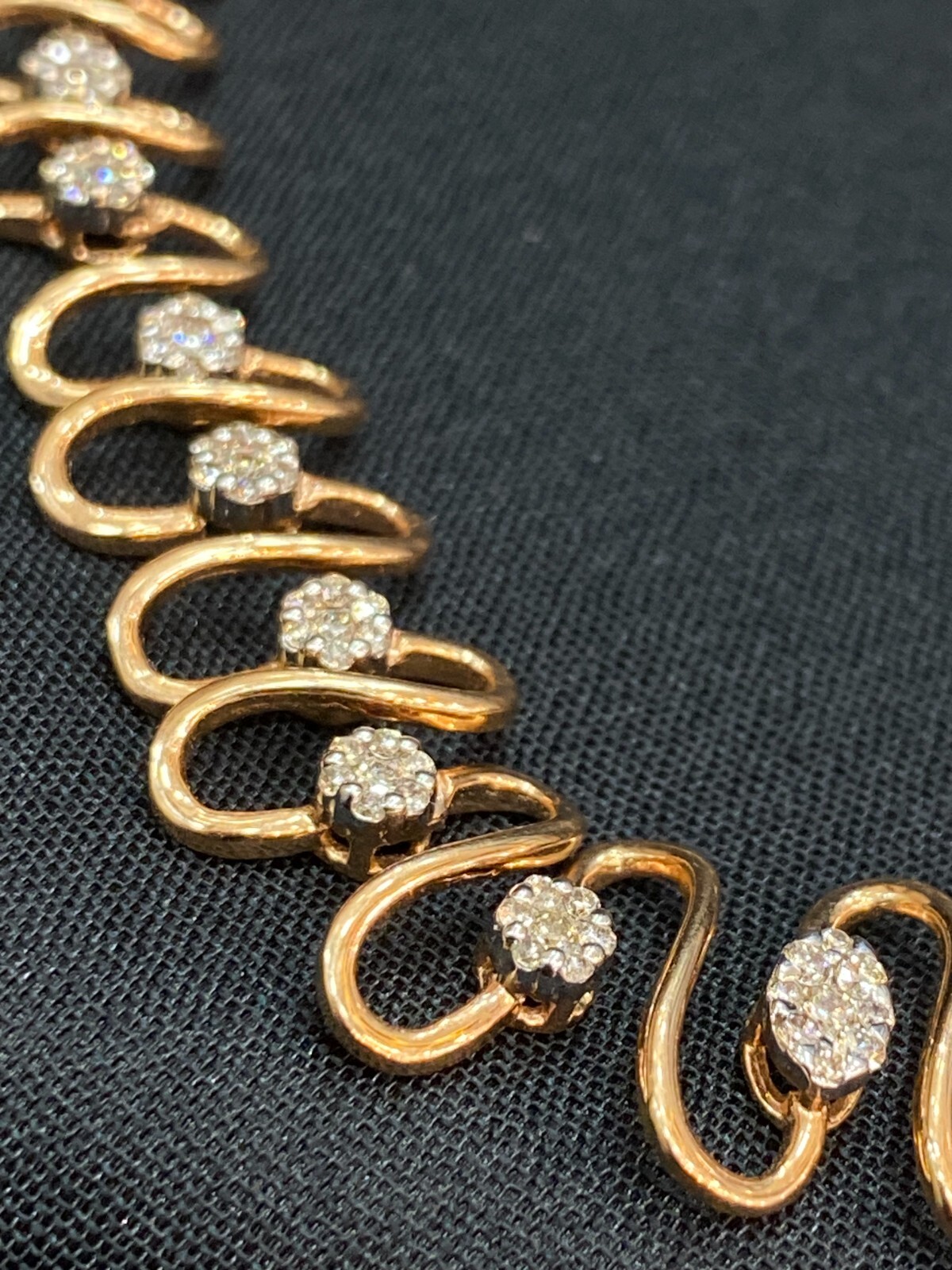 Stunning 1.50 Carats Round Brilliant Cut Natural Diamonds Necklace 14K Rose Gold