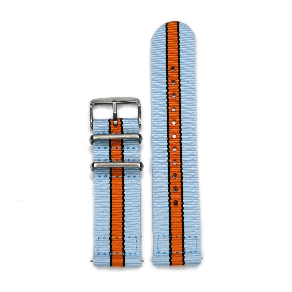 Two-Piece Smart Watch Gulf Racing Inspired Colors Strap Nylon Watch Band