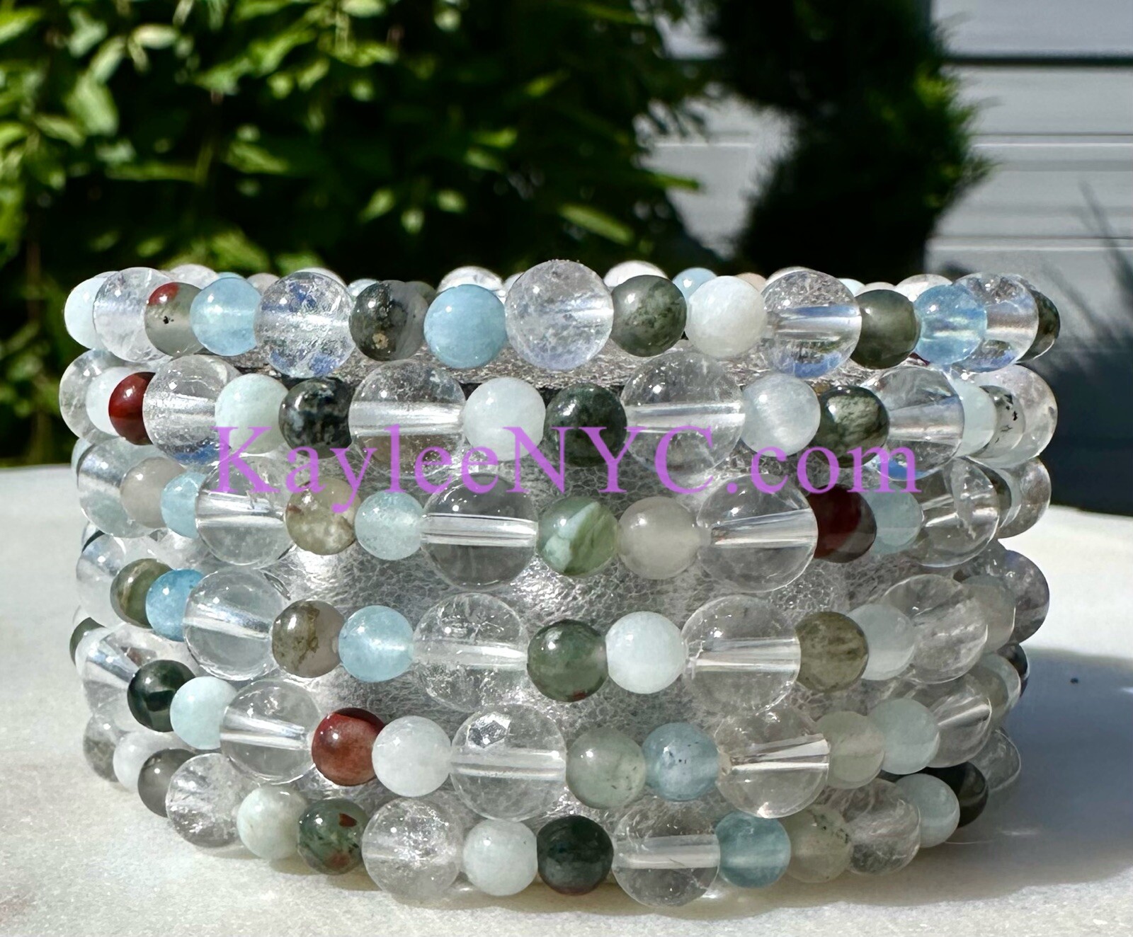 Wholesale Lot 6 Pcs Natural Crystal Aries Zodiac Stretch Bracelet Healing