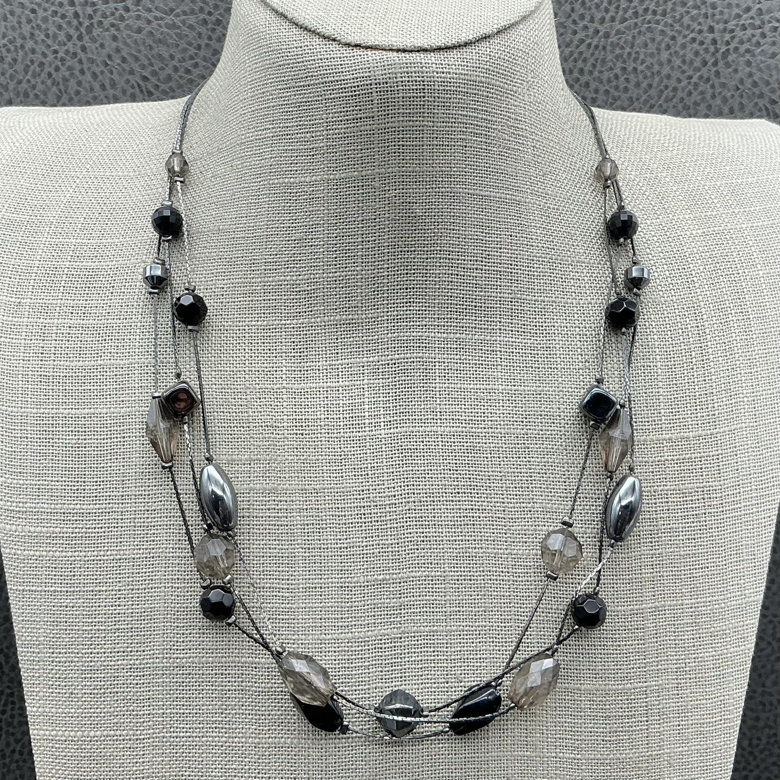 Premier Designs Beaded Layered Station Necklace Statement Jewelry Womens 18″