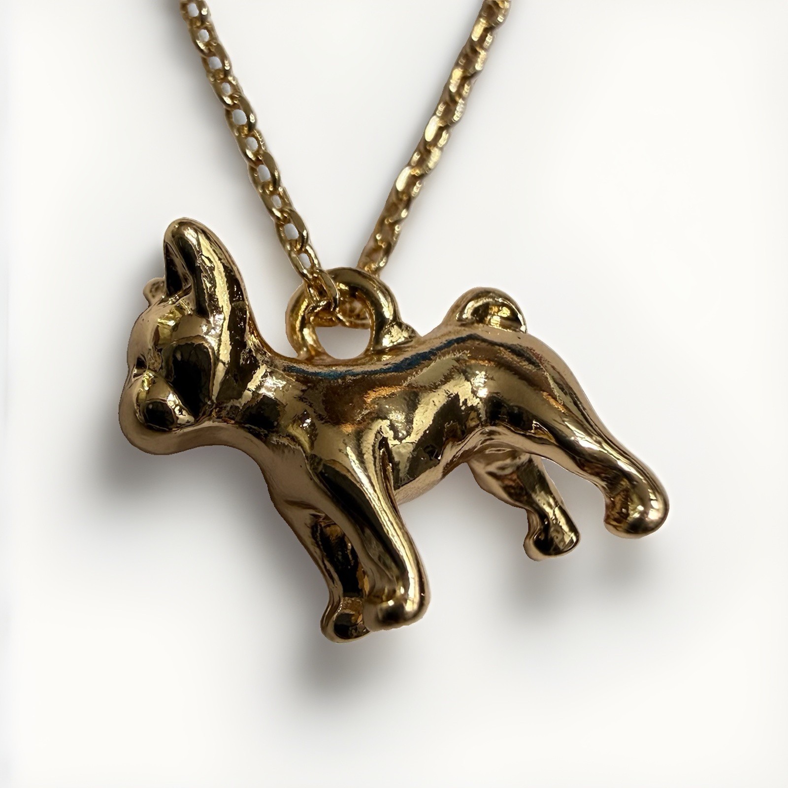 LC Lauren Conrad 16 Inch + 3 Extender Gold Tone Dog Pendant Necklace NWT