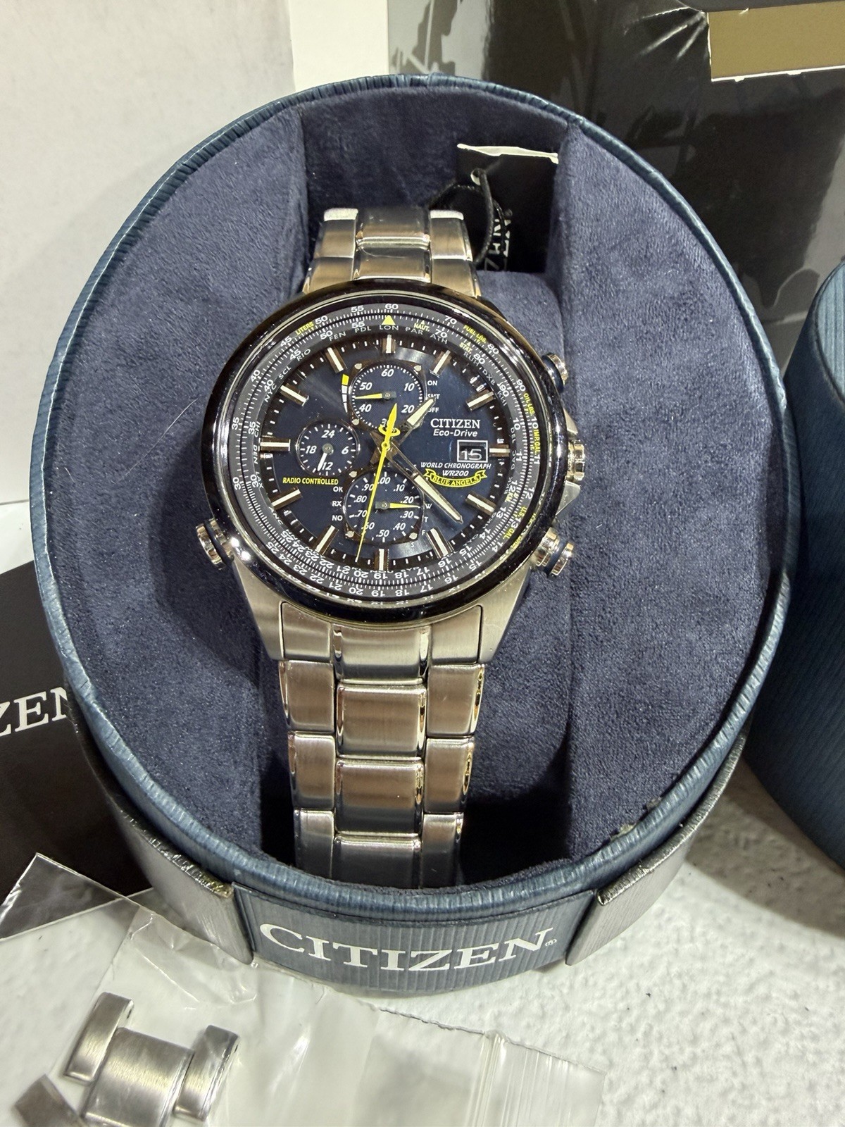 Citizen Men’s Blue Angels World Chronograph Eco Drive Watch AT8020-54L