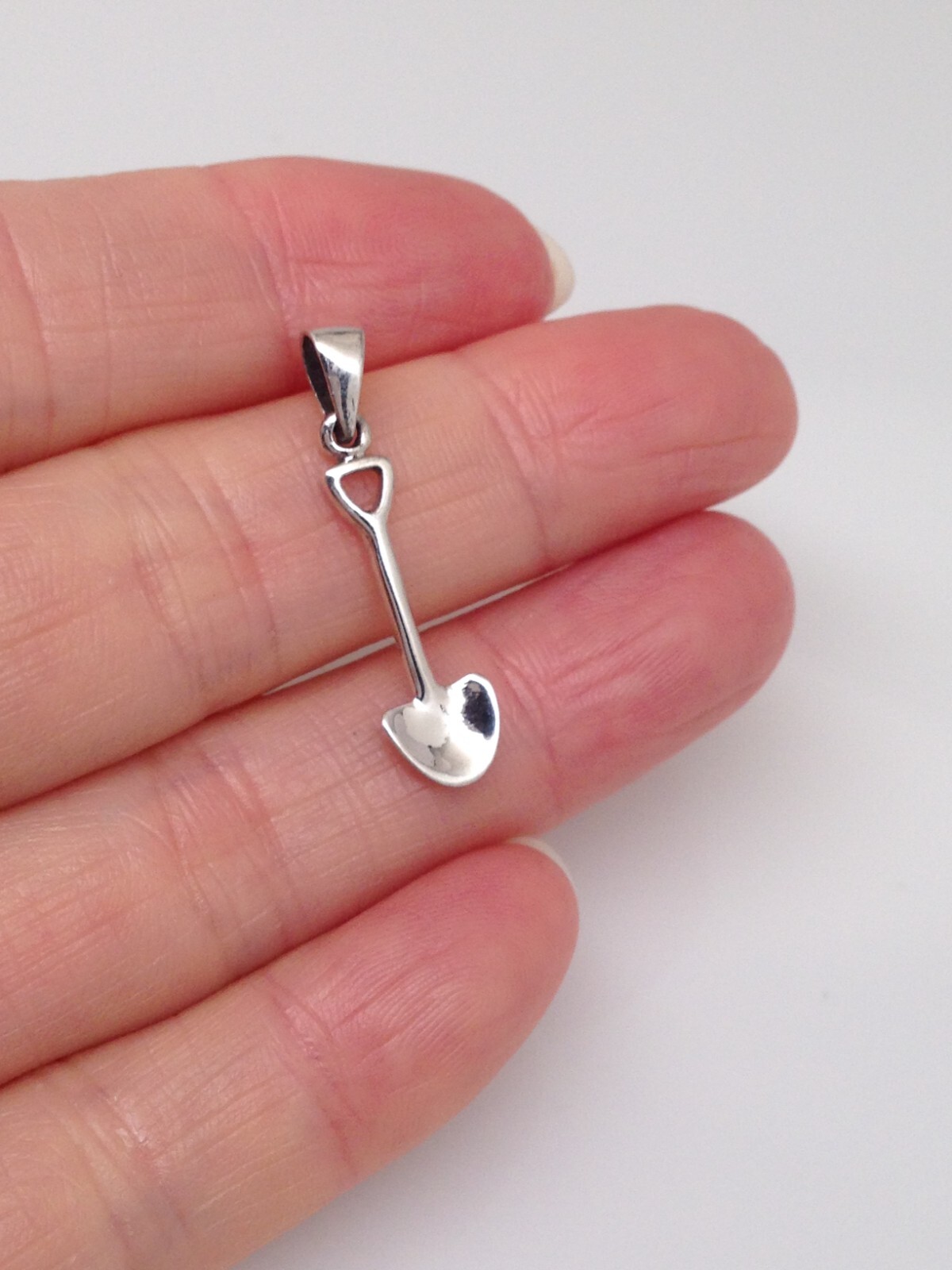 925 Sterling Silver Tiny Shovel Pendant Men Women 19mm(0.75″)/27mm1.06″
