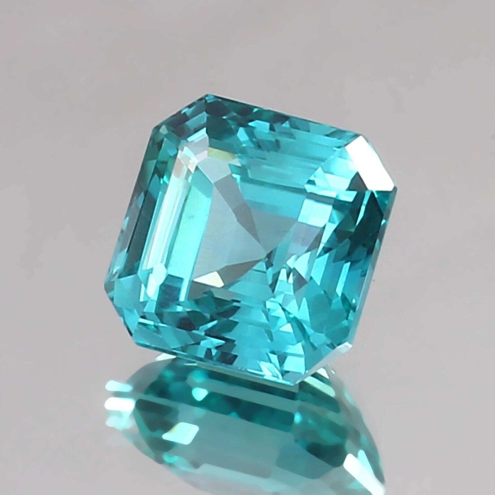 15.85 Carat Natural Blue Green Ceylon Parti Sapphire Loose Asscher Cut Gemstone