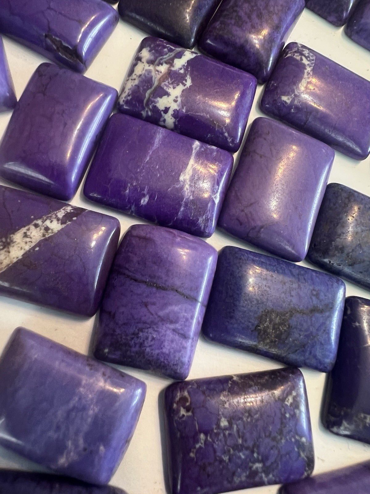 20 Pcs Purple Magnesite Rectangular Cabochon Lot 16mm X 23mm To 18mm X 25mm Mix