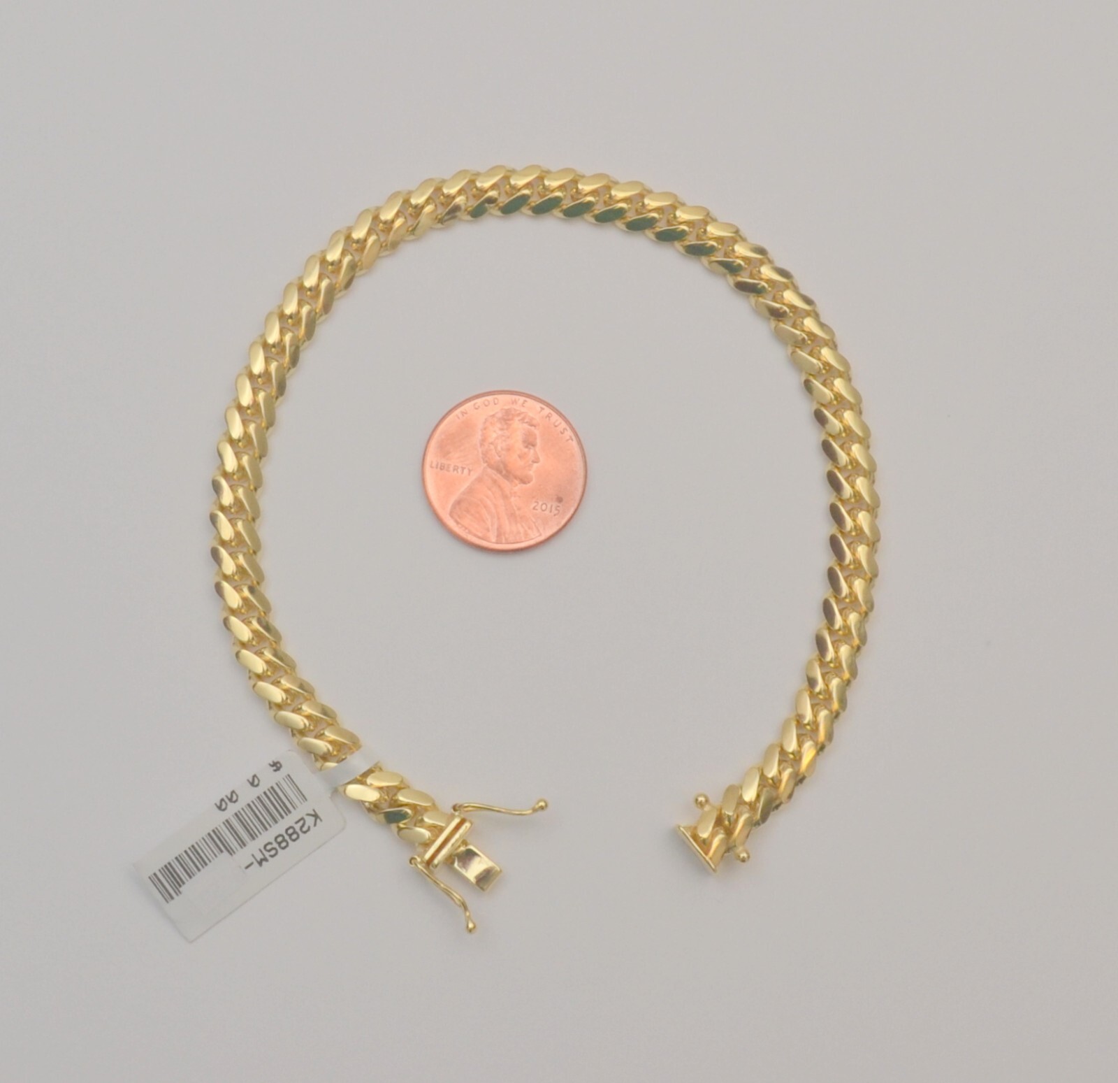 10k Yellow Gold Solid Cuban Link Chain Bracelet 8.25 inches 5.9 mm 20.8 gr