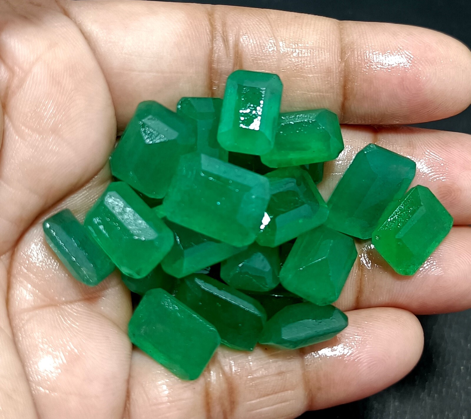 50 Ct NATURAL Colombian Emerald Certified Emerald Cut GEMSTONE Mix Size LOT