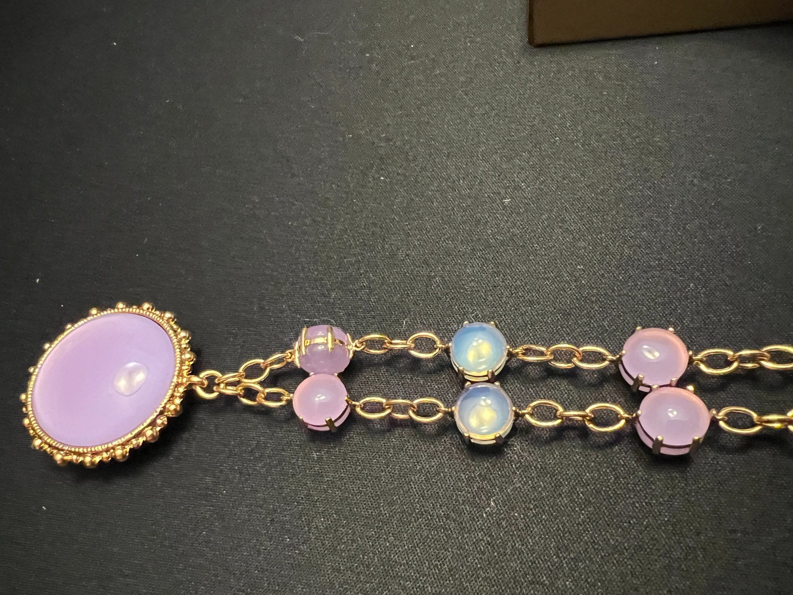 MMA Metropolitan Museum of Art Lavander glass cabochon Adjustable Necklace